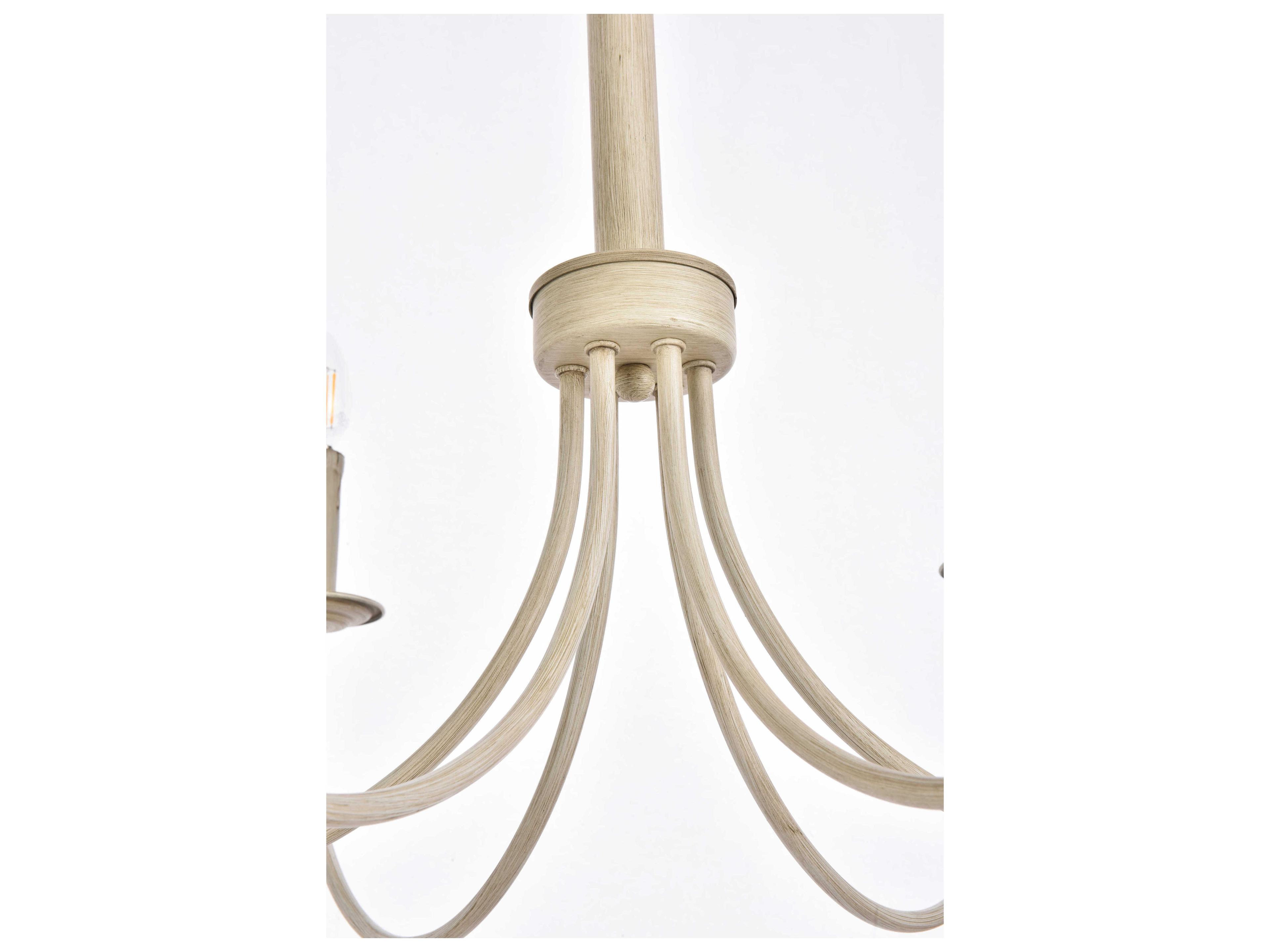 Elegant Lighting Brielle 6-Light Weathered Dove White Chandelier