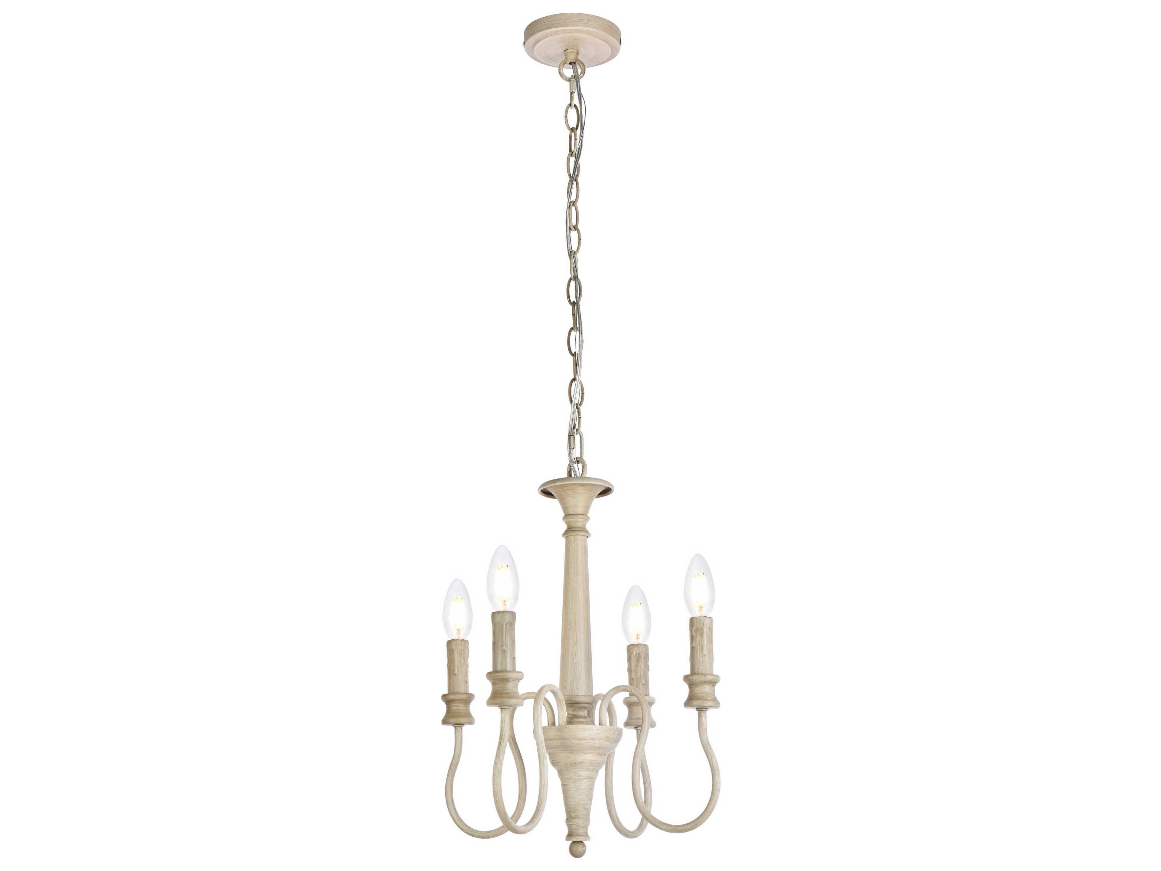Flynx 4-Light Weathered Dove White Chandelier