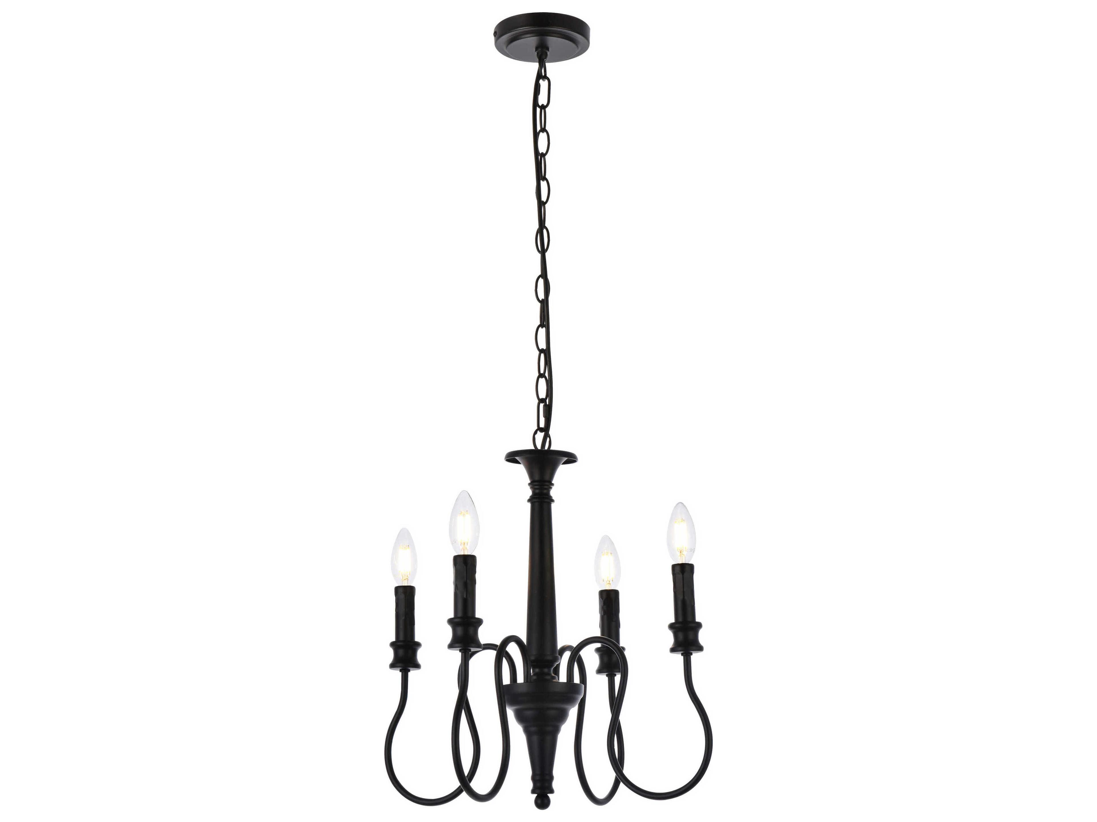 Flynx 4-Light Black Chandelier