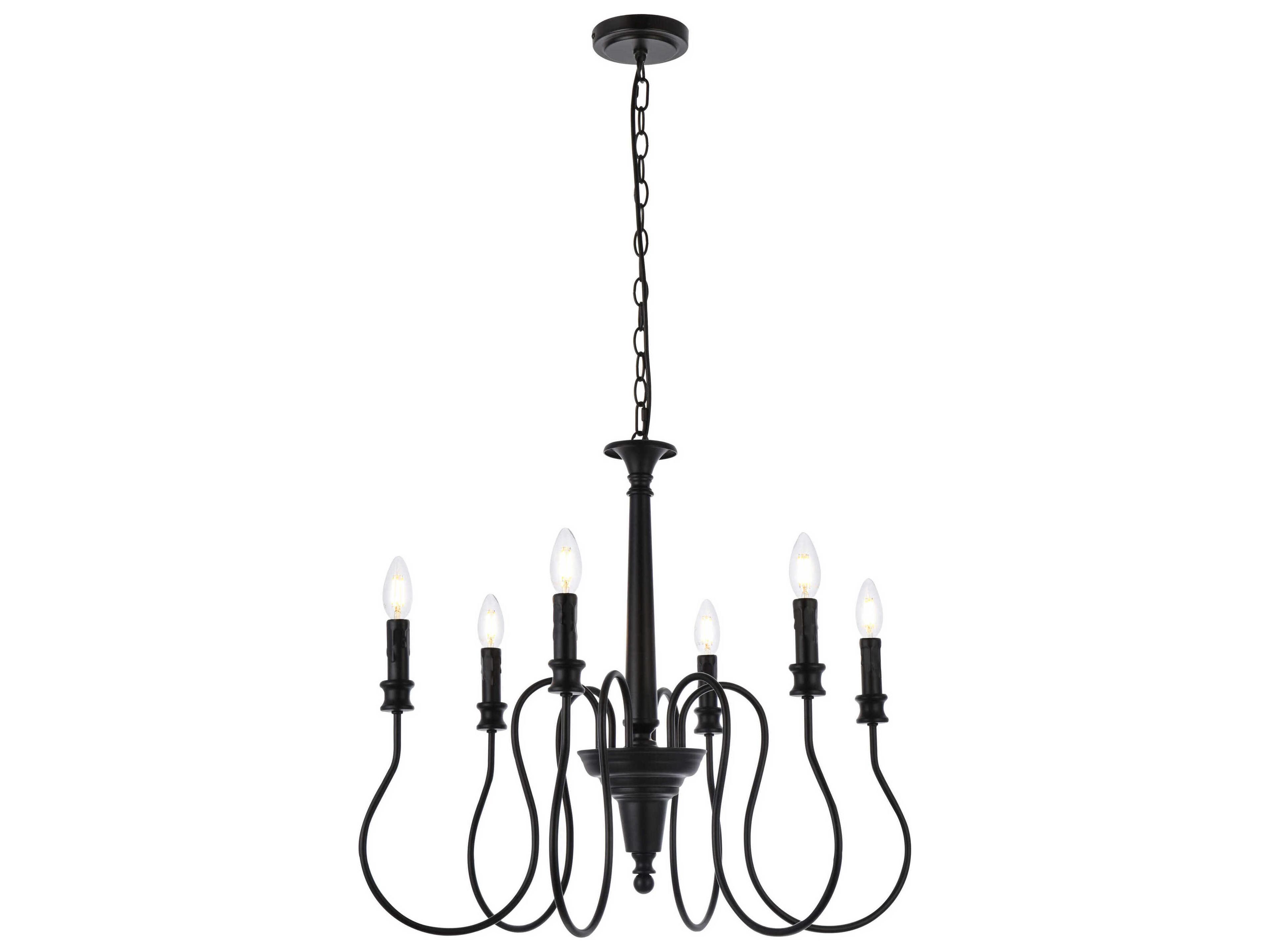Flynx 6-Light Black Chandelier