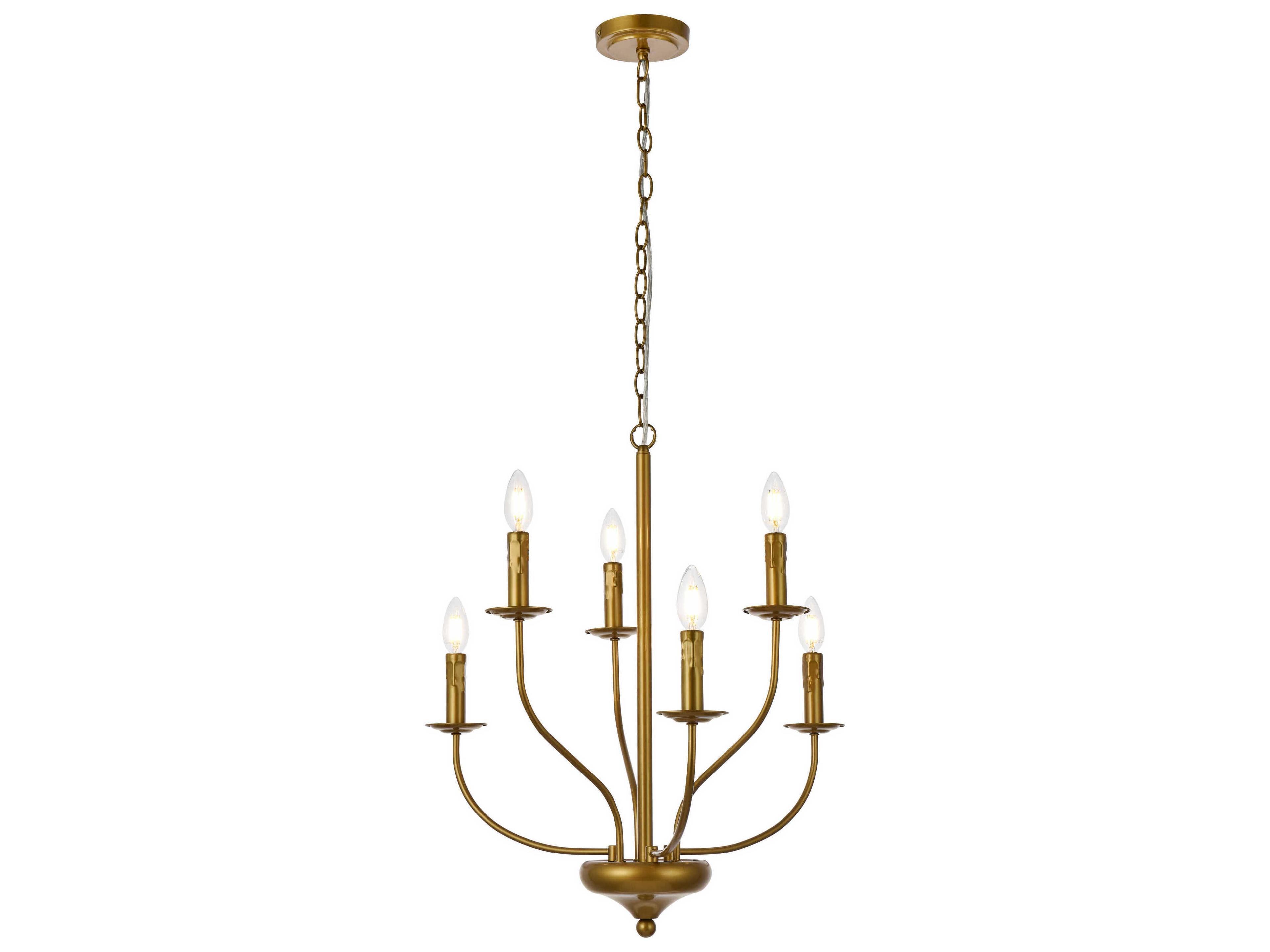 Elegant Lighting Westley 6-Light Brass Chandelier