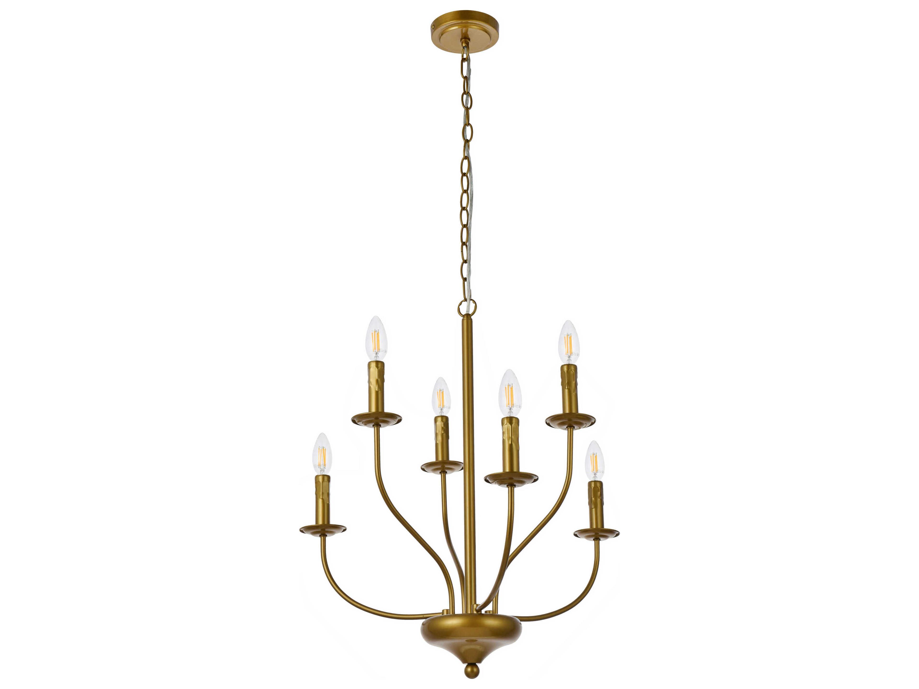 Elegant Lighting Westley 6-Light Brass Chandelier
