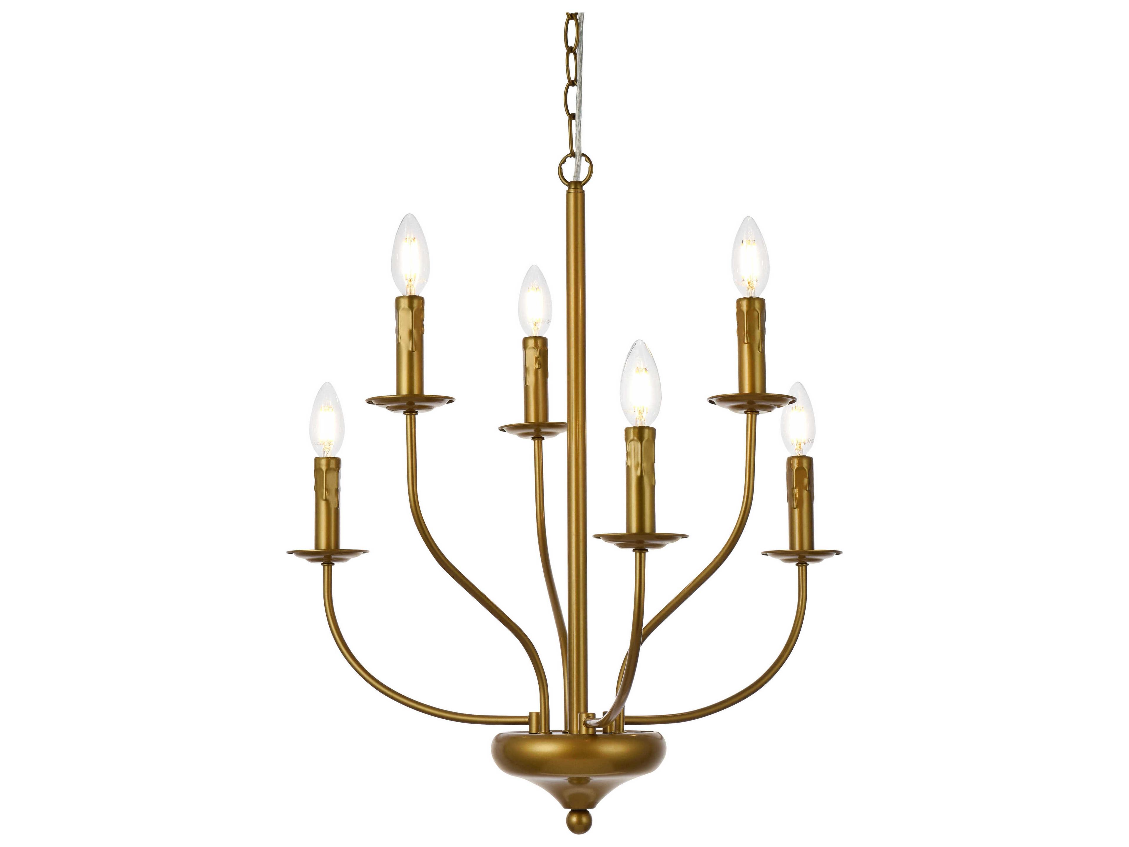 Elegant Lighting Westley 6-Light Brass Chandelier
