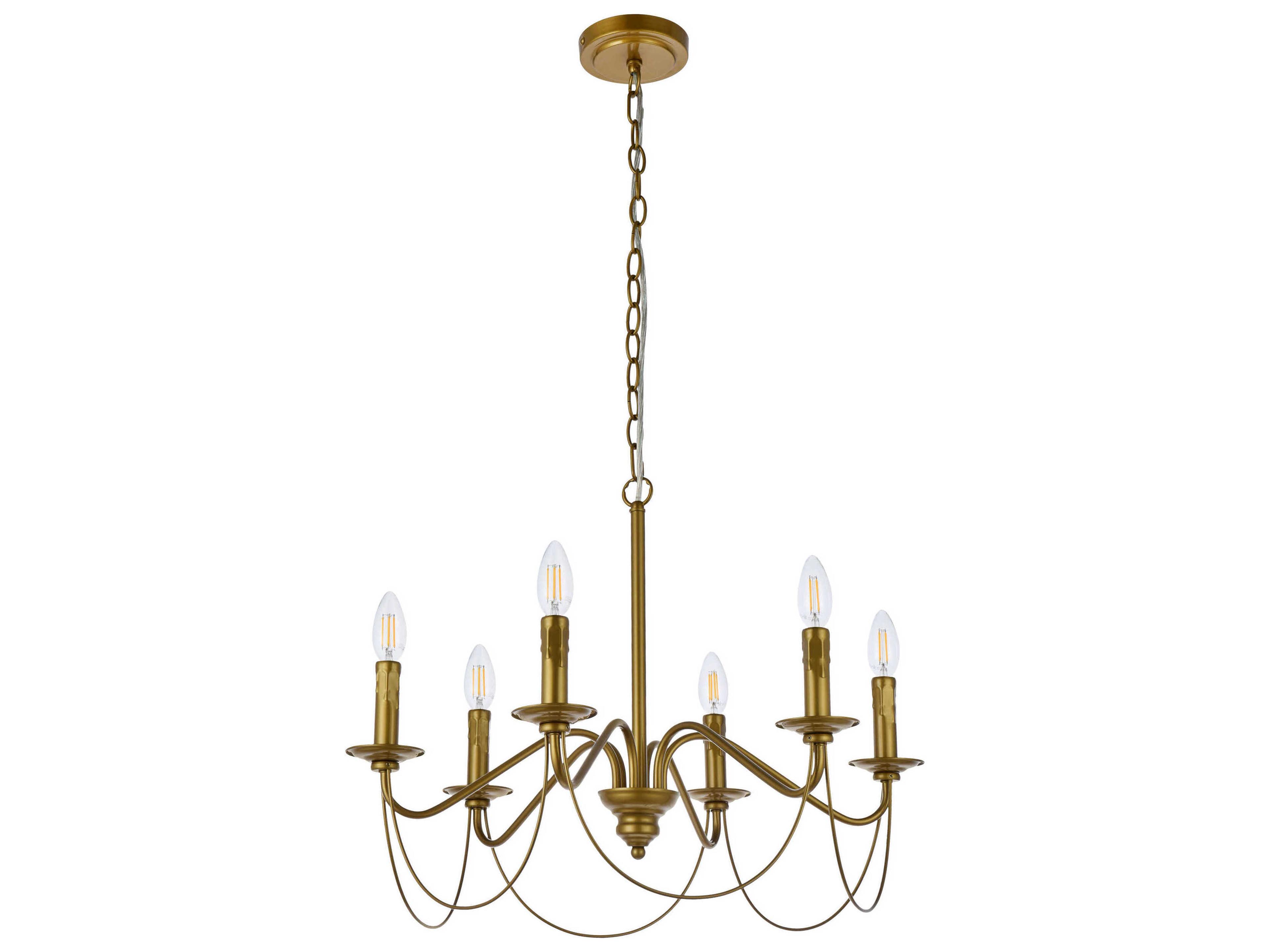 Elegant Lighting Westley 6-Light Brass Chandelier