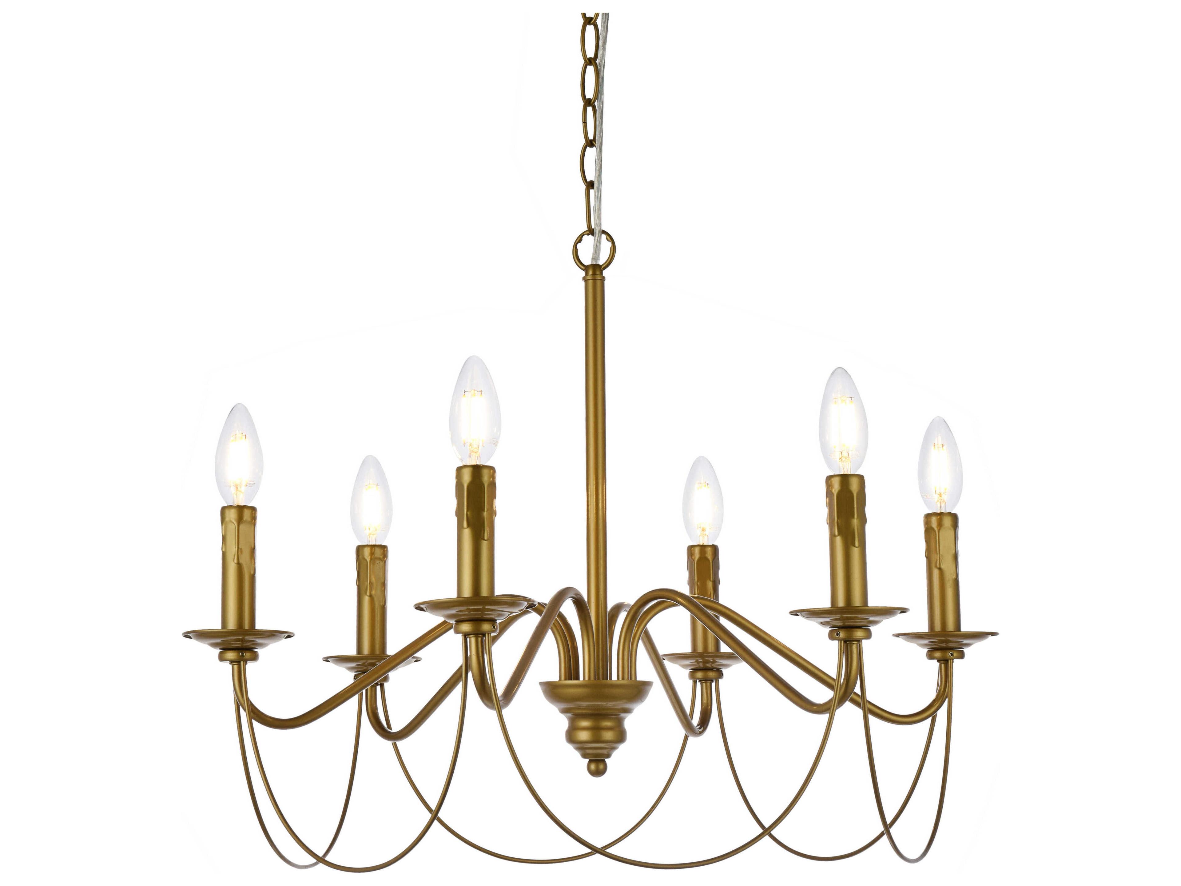 Elegant Lighting Westley 6-Light Brass Chandelier