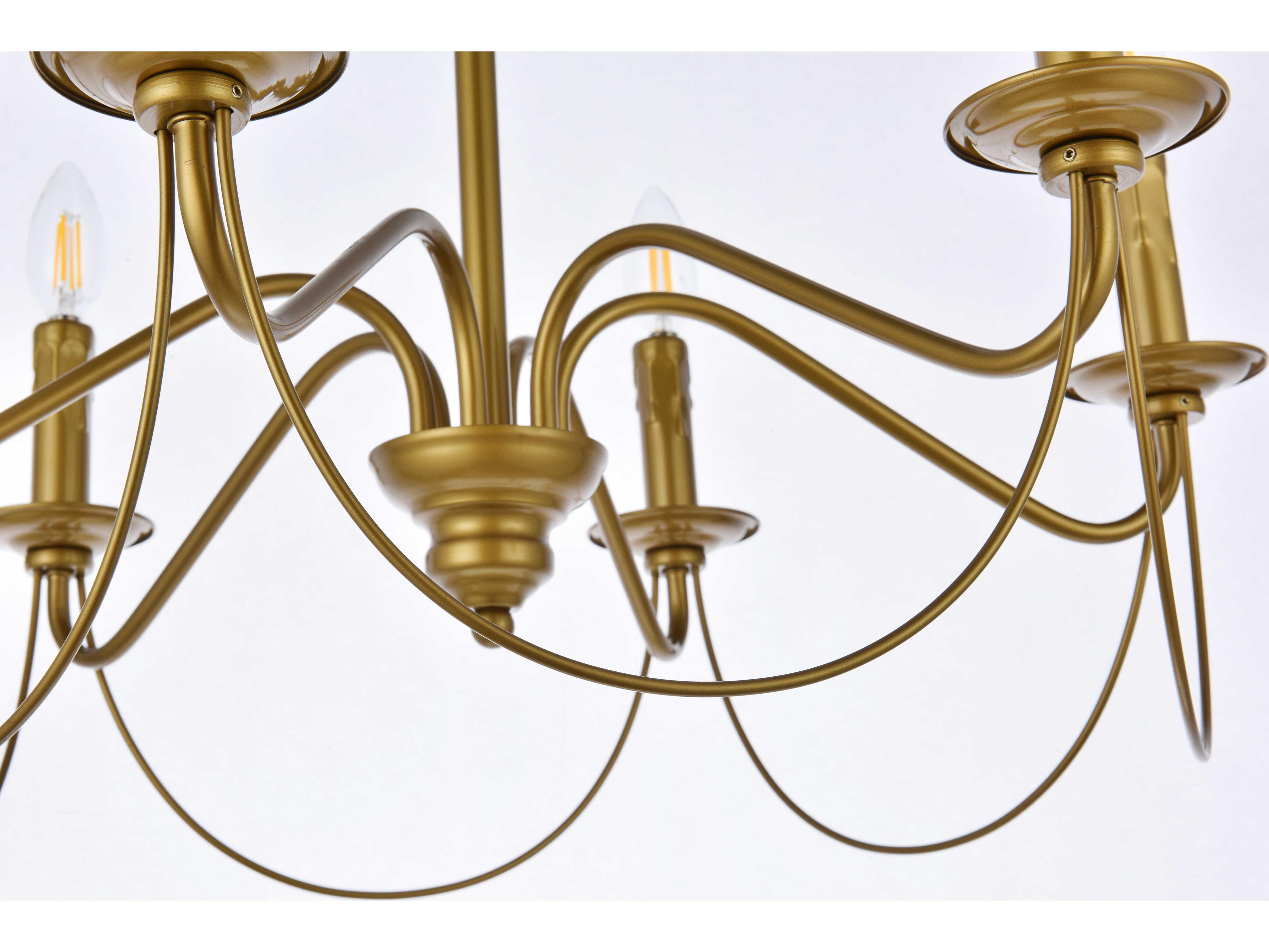 Elegant Lighting Westley 6-Light Brass Chandelier