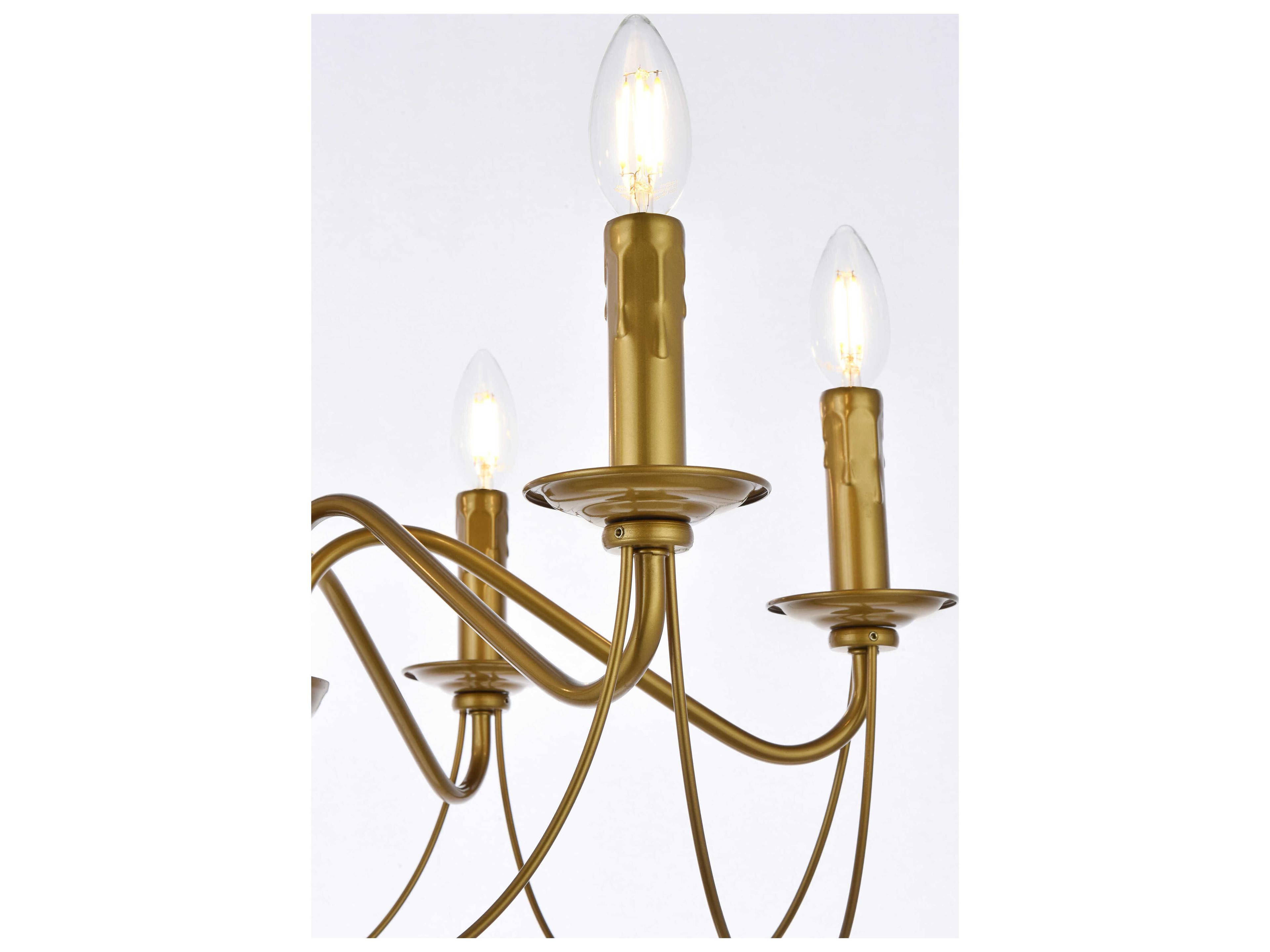 Elegant Lighting Westley 6-Light Brass Chandelier