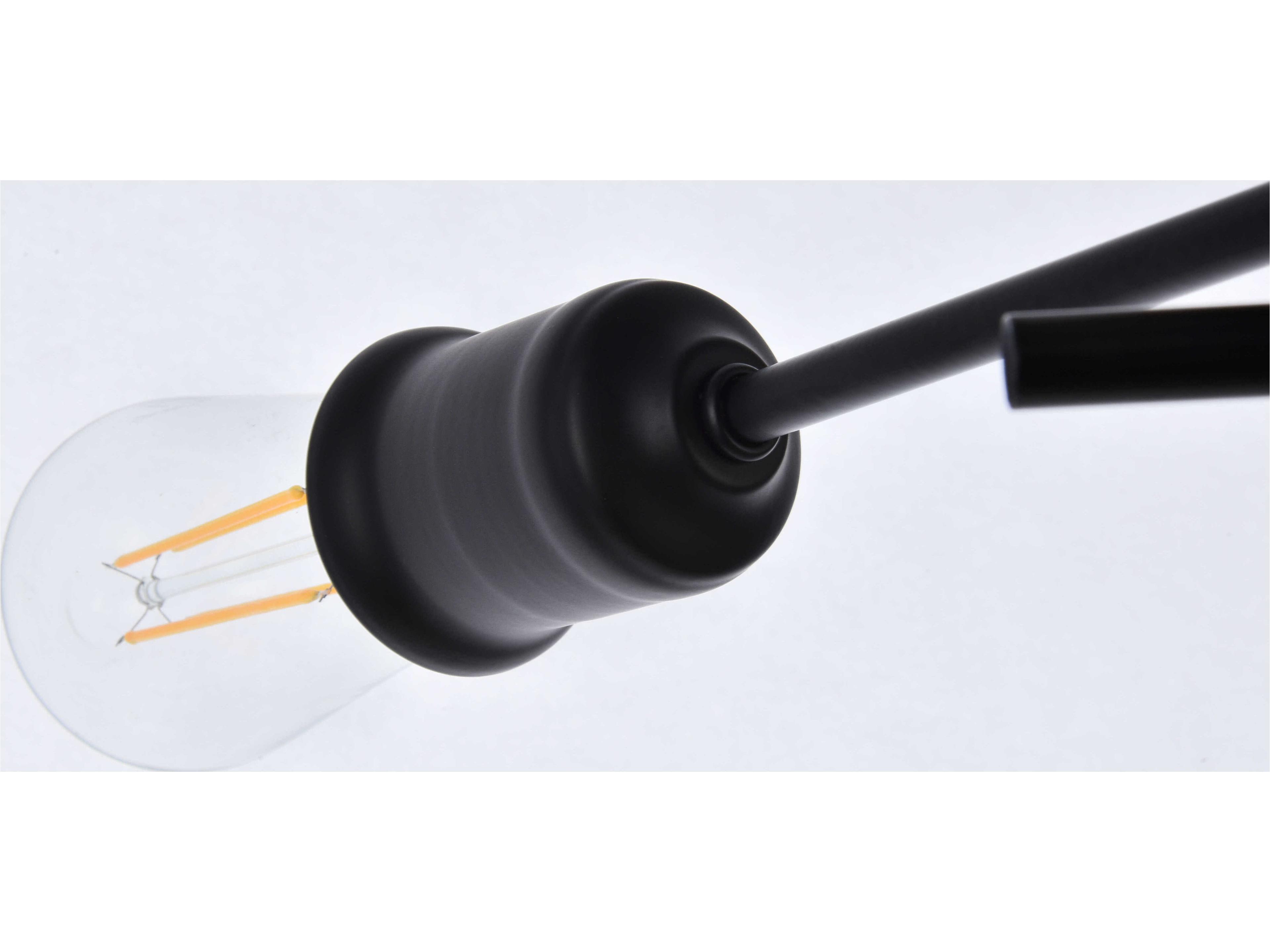 Elegant Lighting Xavier 3-Light Black Semi Flush Mount