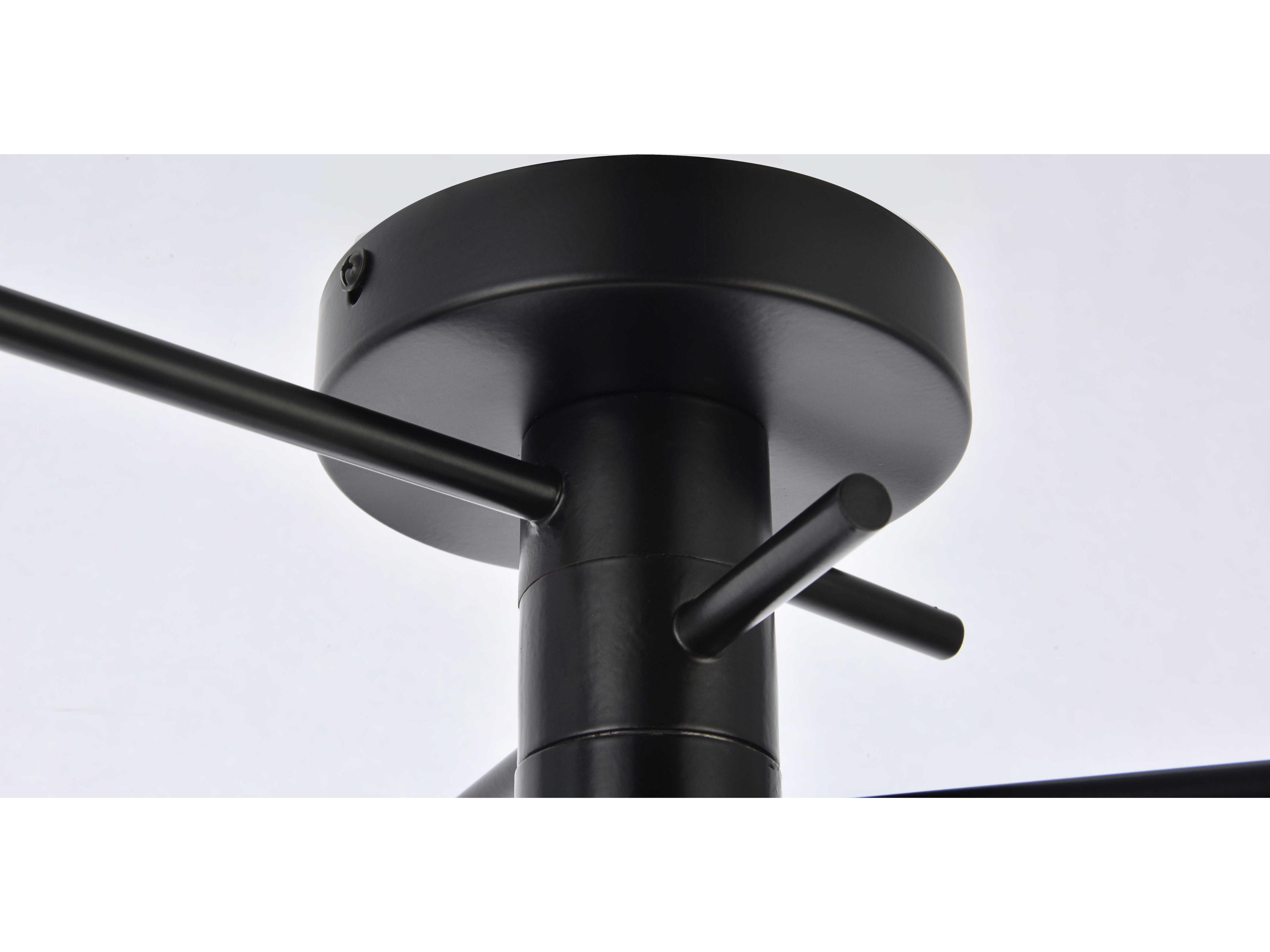 Elegant Lighting Xavier 3-Light Black Semi Flush Mount