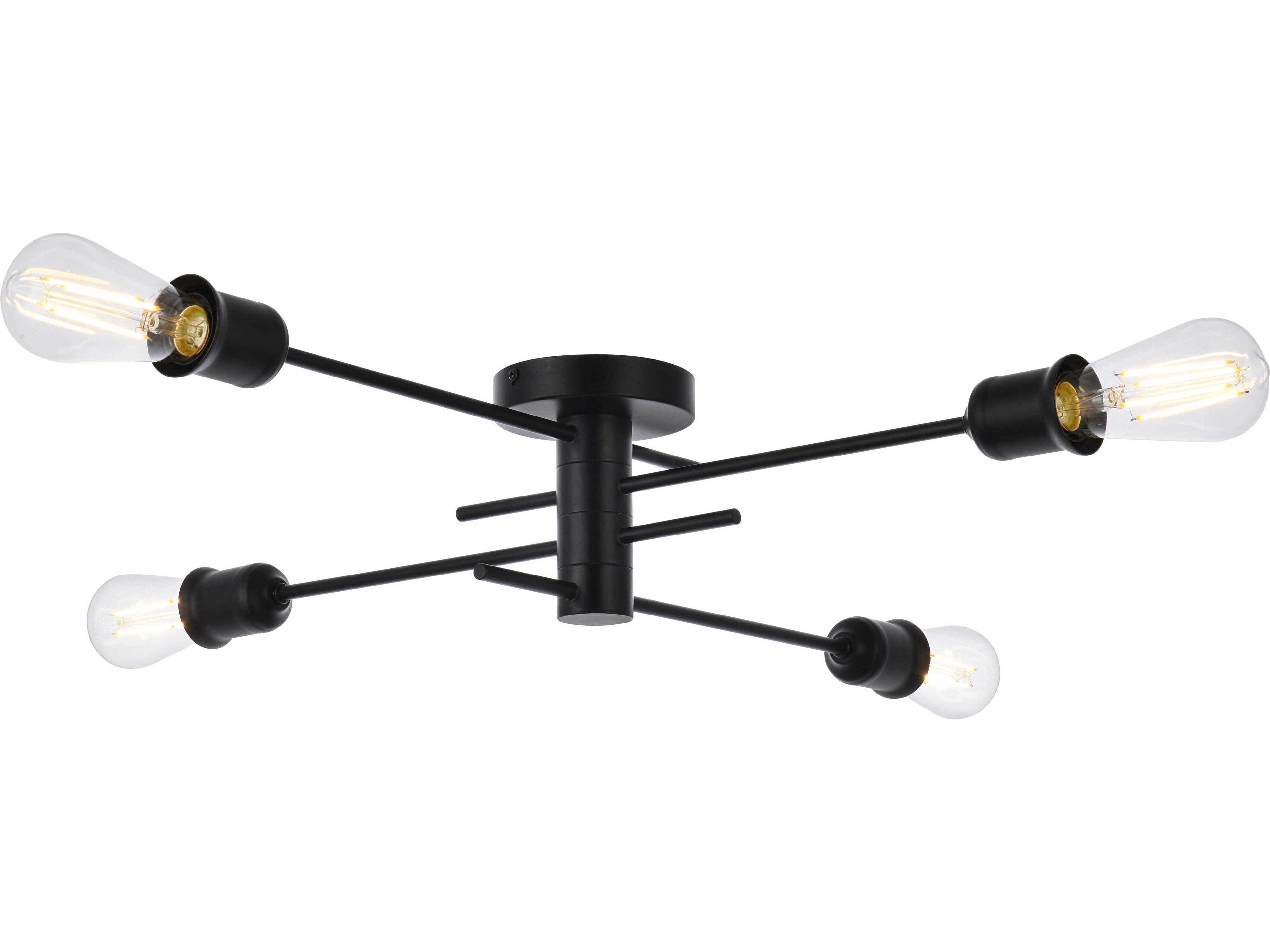 Xavier 4-Light Black Semi Flush Mount