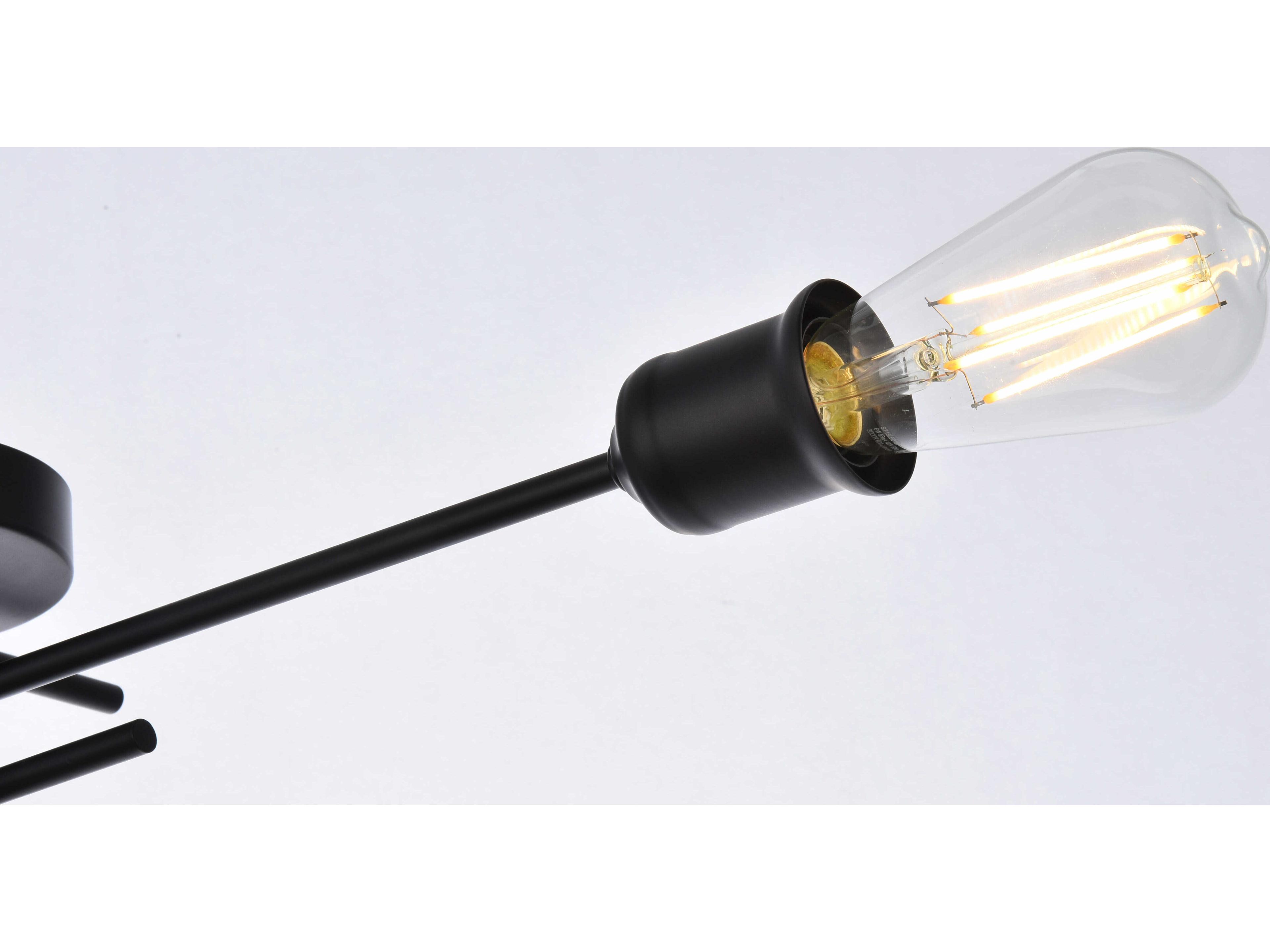 Elegant Lighting Xavier 4-Light Black Semi Flush Mount