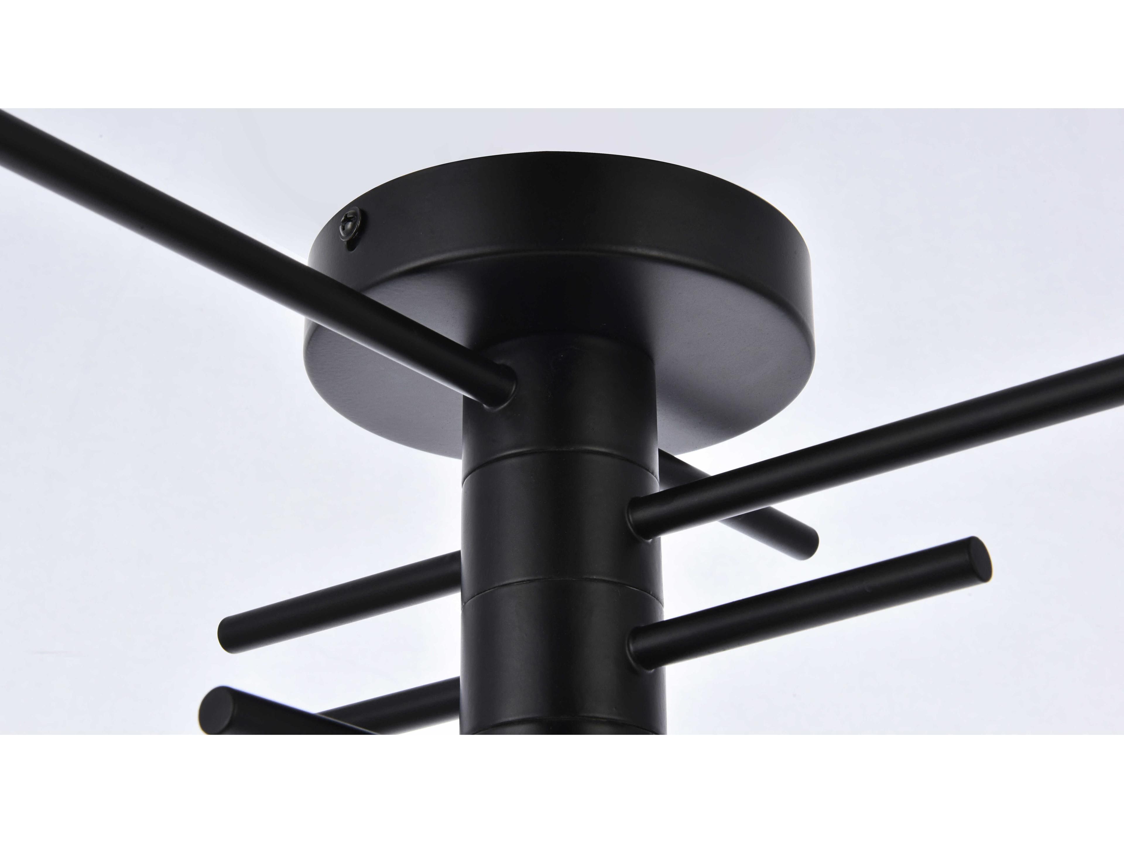 Elegant Lighting Xavier 4-Light Black Semi Flush Mount