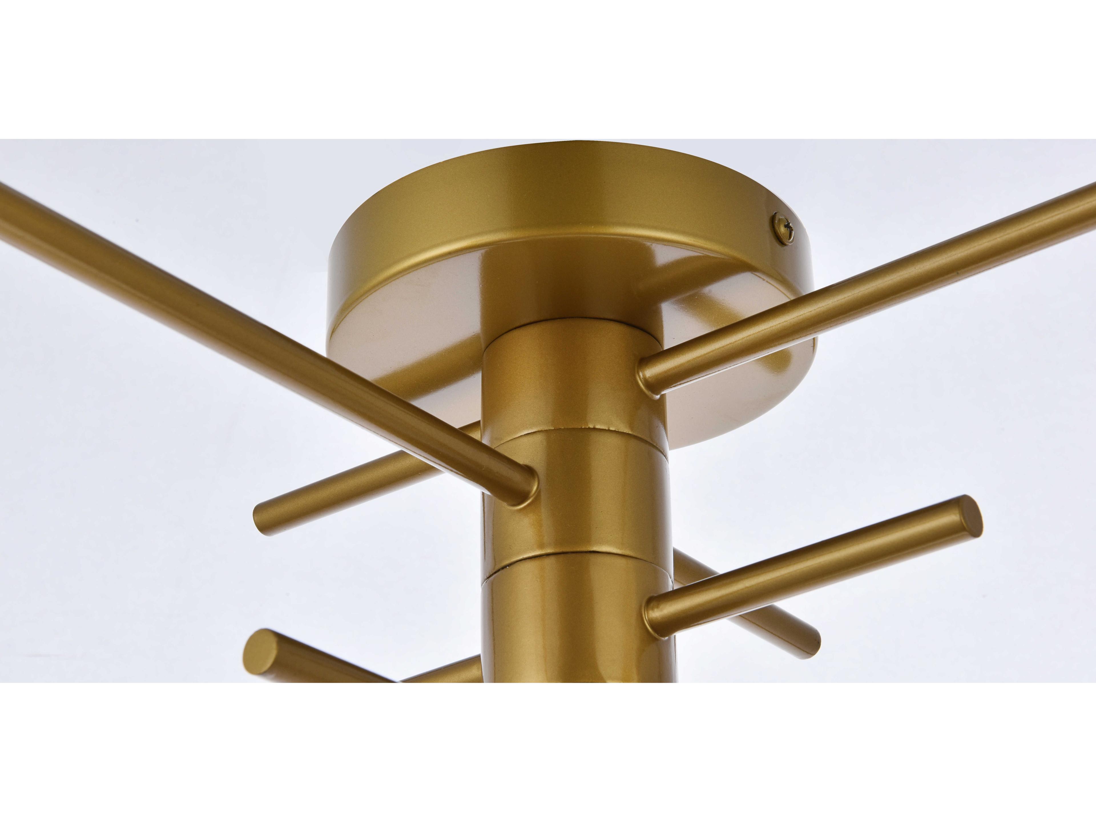 Elegant Lighting Xavier 4-Light Brass Semi Flush Mount