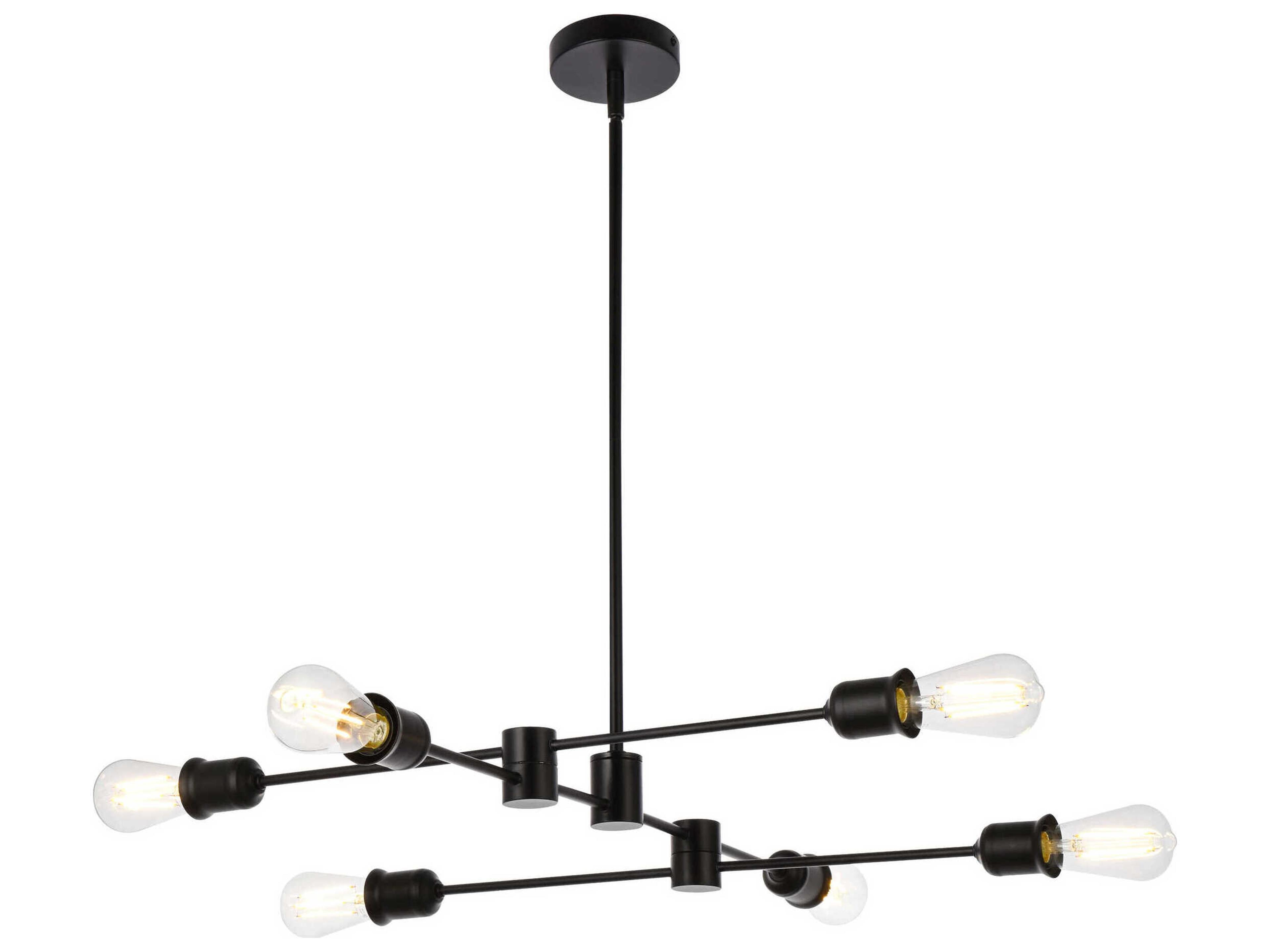 Xavier 6-Light Black Island Pendant