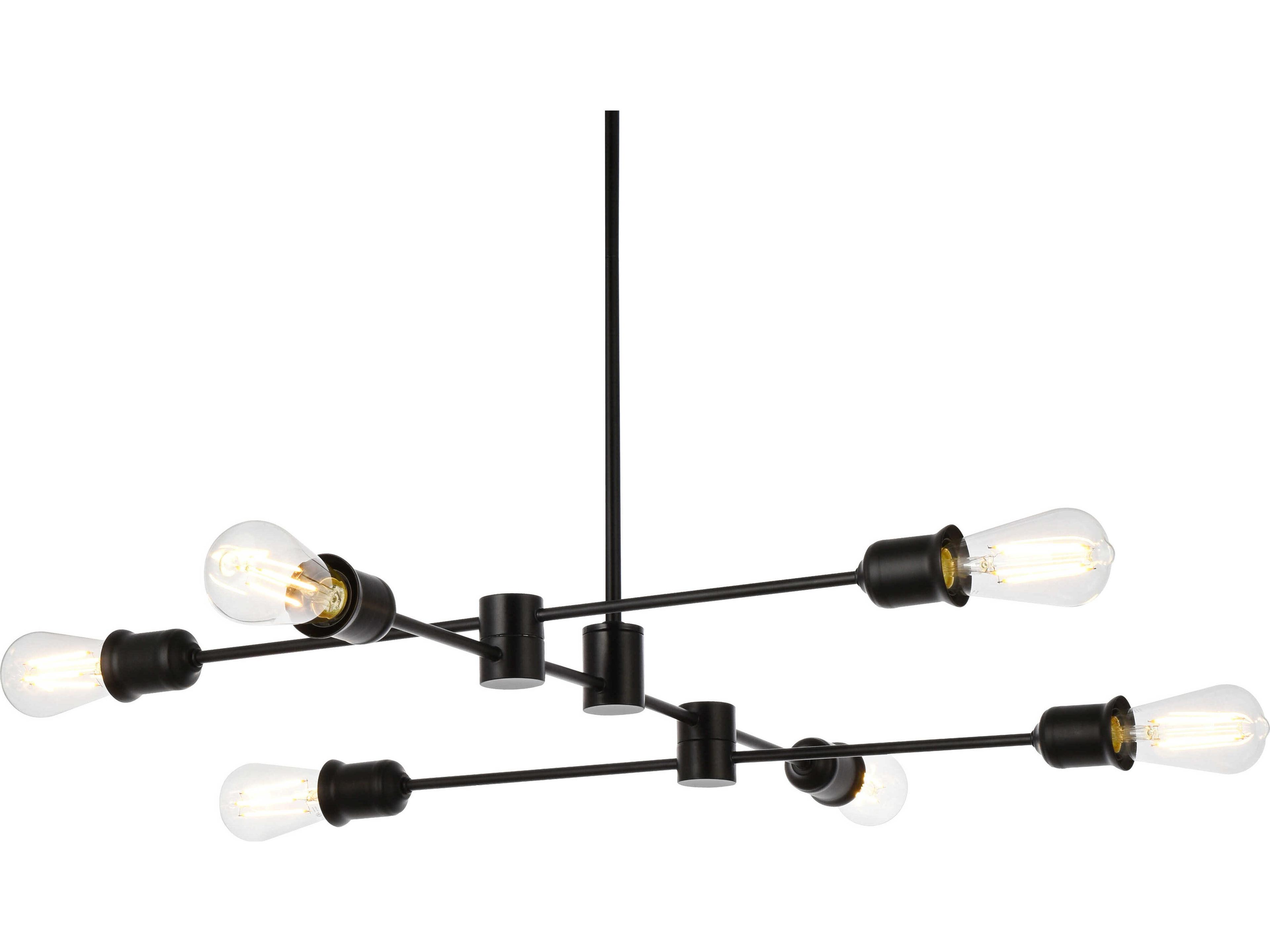 Elegant Lighting Xavier 6-Light Black Island Pendant