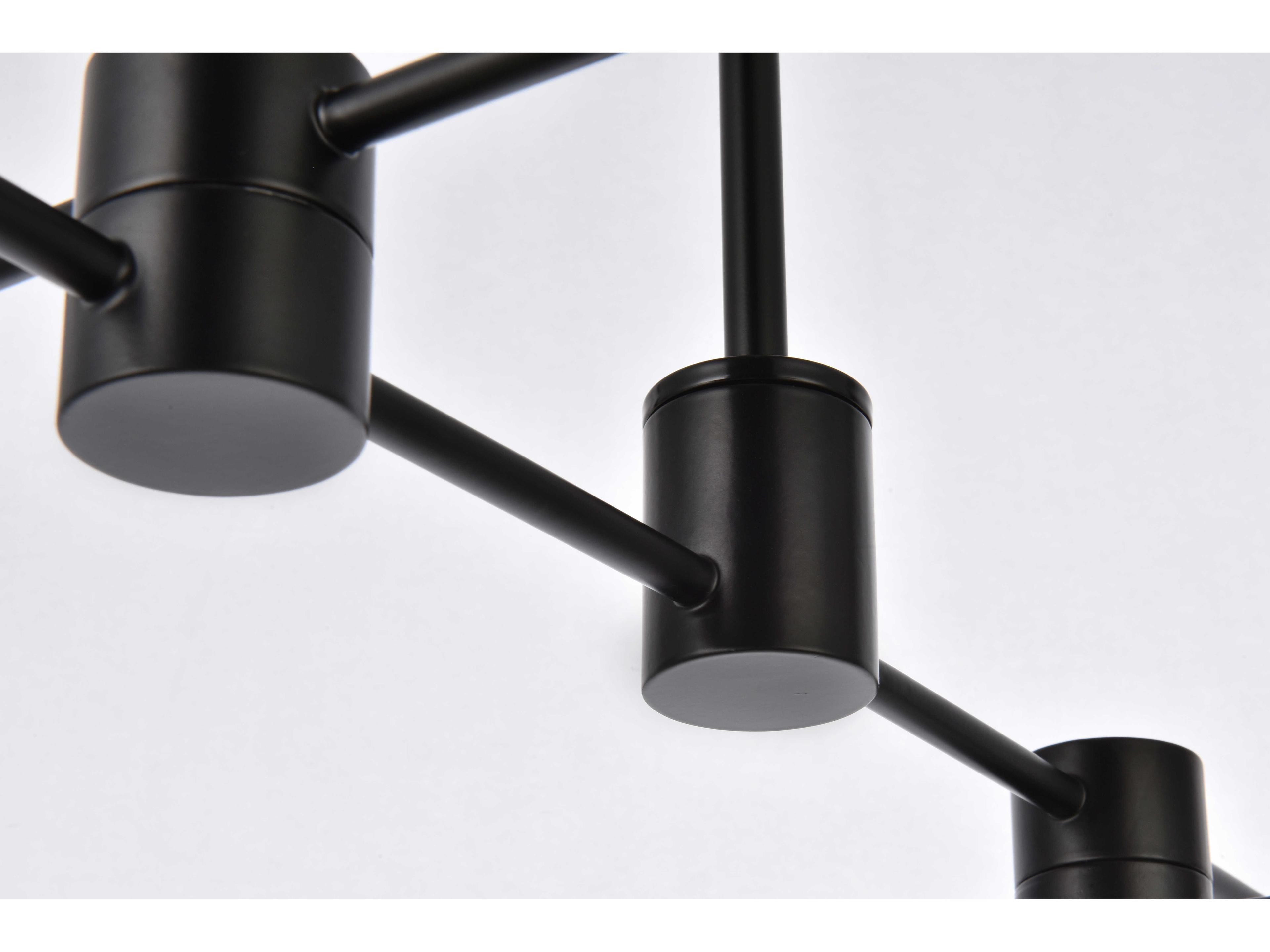 Elegant Lighting Xavier 6-Light Black Island Pendant