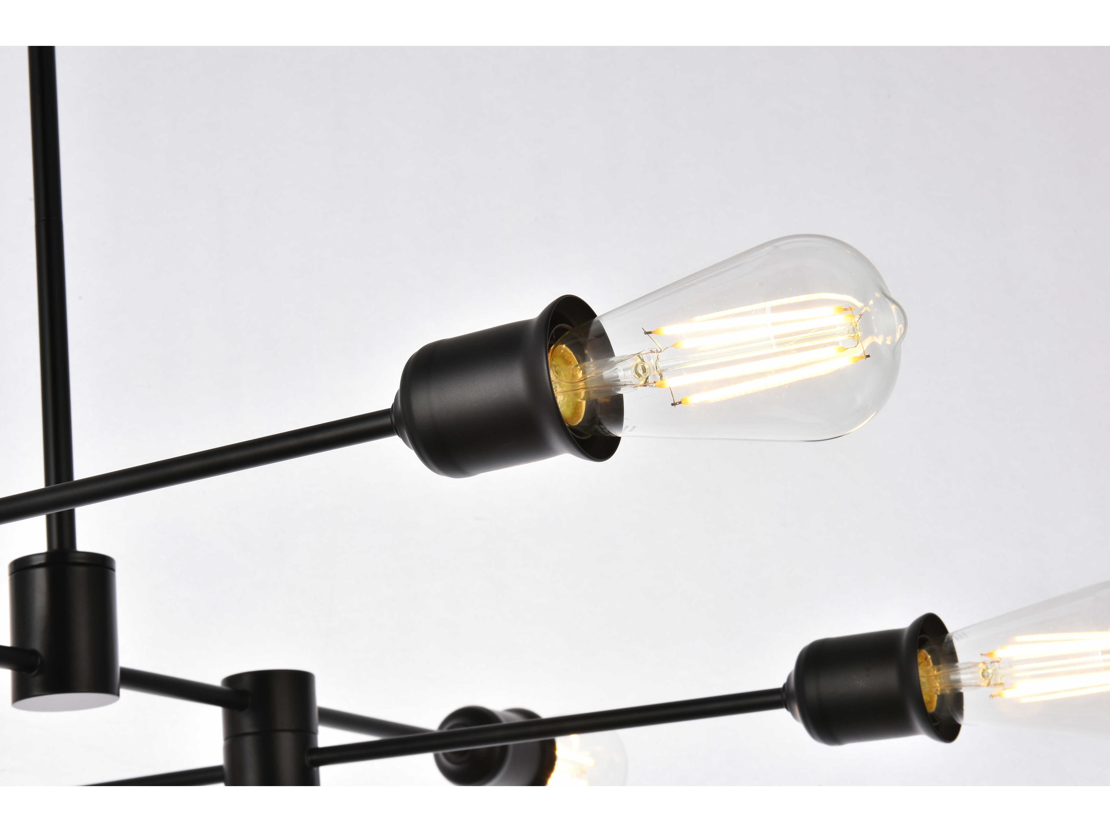 Elegant Lighting Xavier 6-Light Black Island Pendant