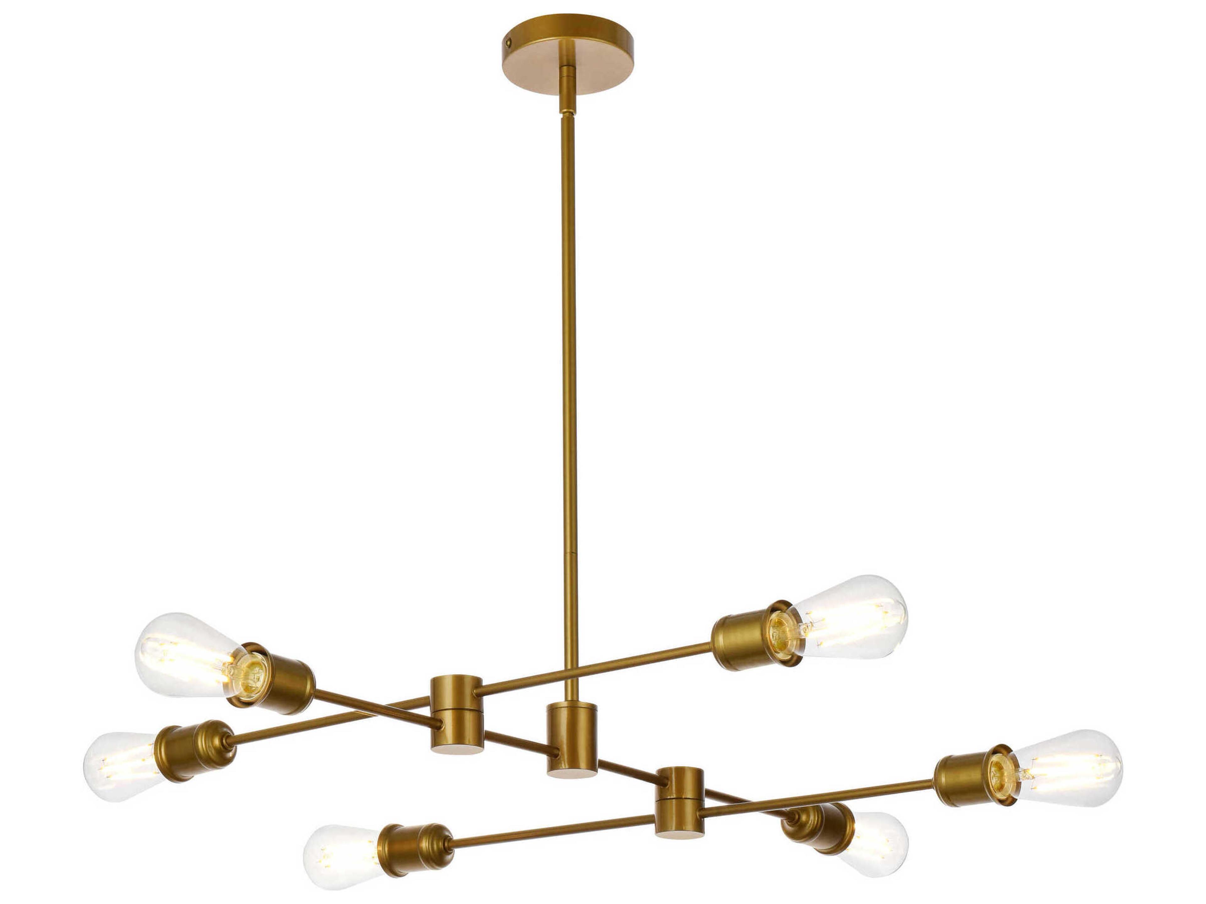 Elegant Lighting Xavier 6-Light Brass Island Pendant