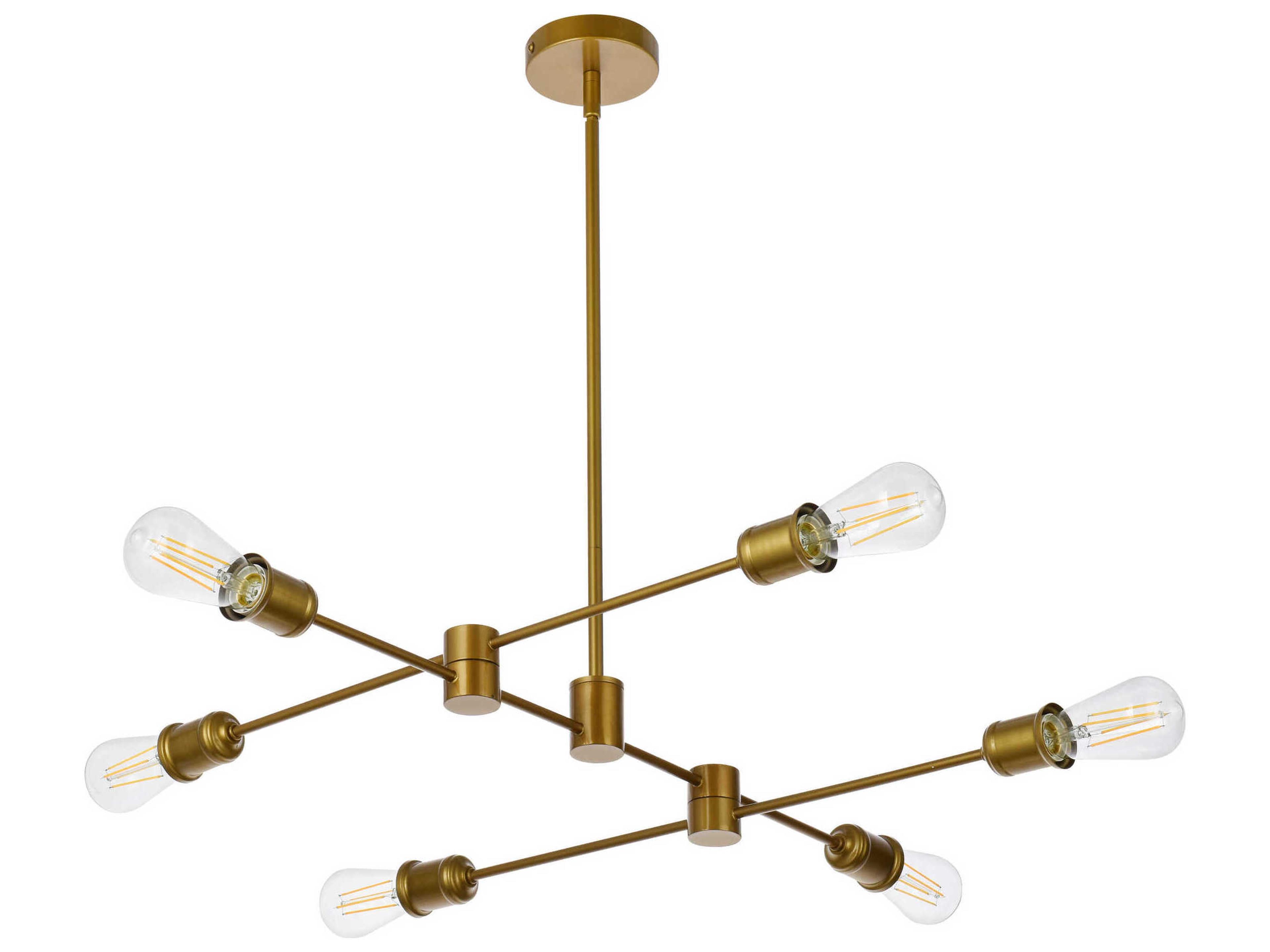 Elegant Lighting Xavier 6-Light Brass Island Pendant