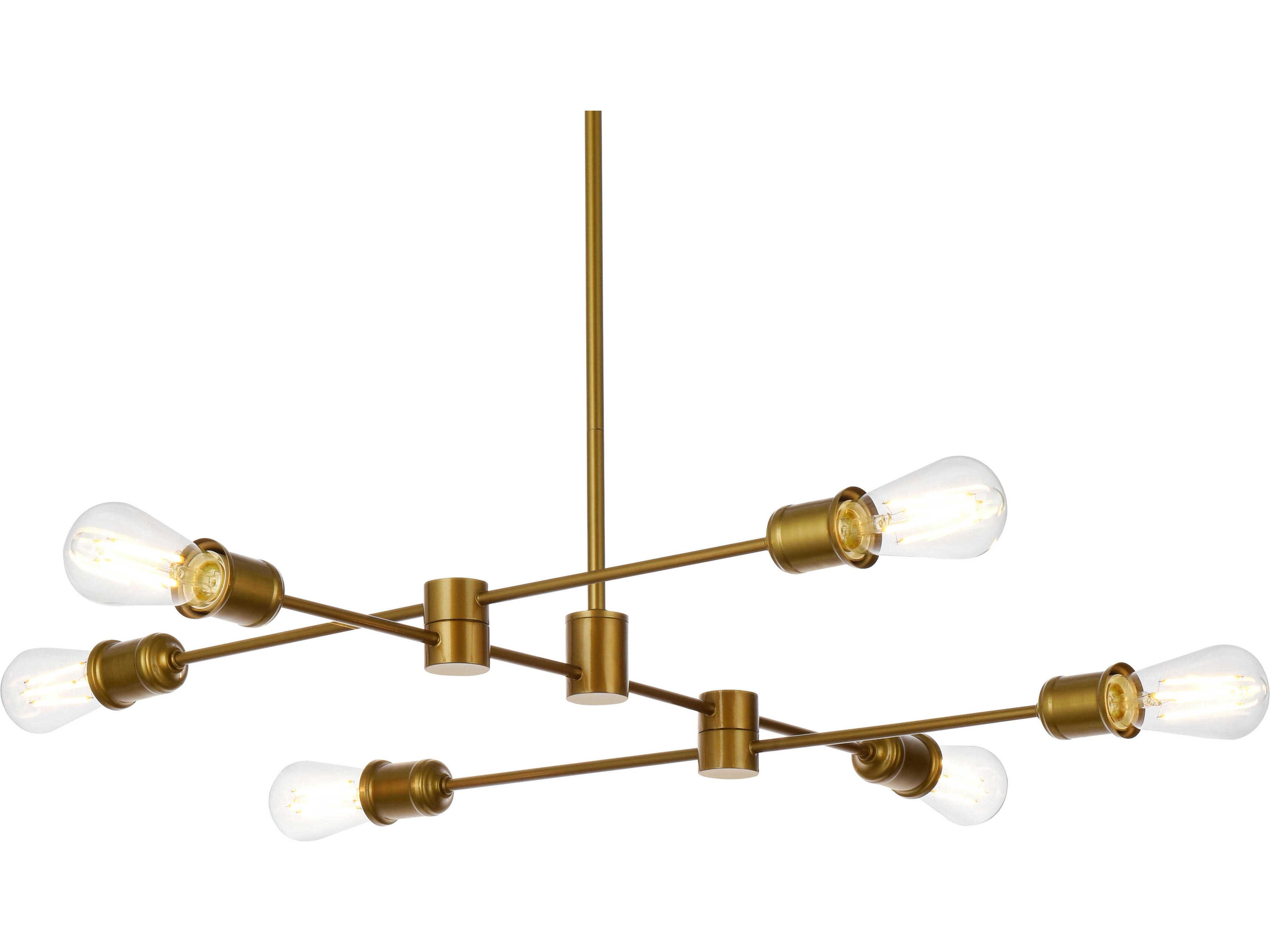 Elegant Lighting Xavier 6-Light Brass Island Pendant