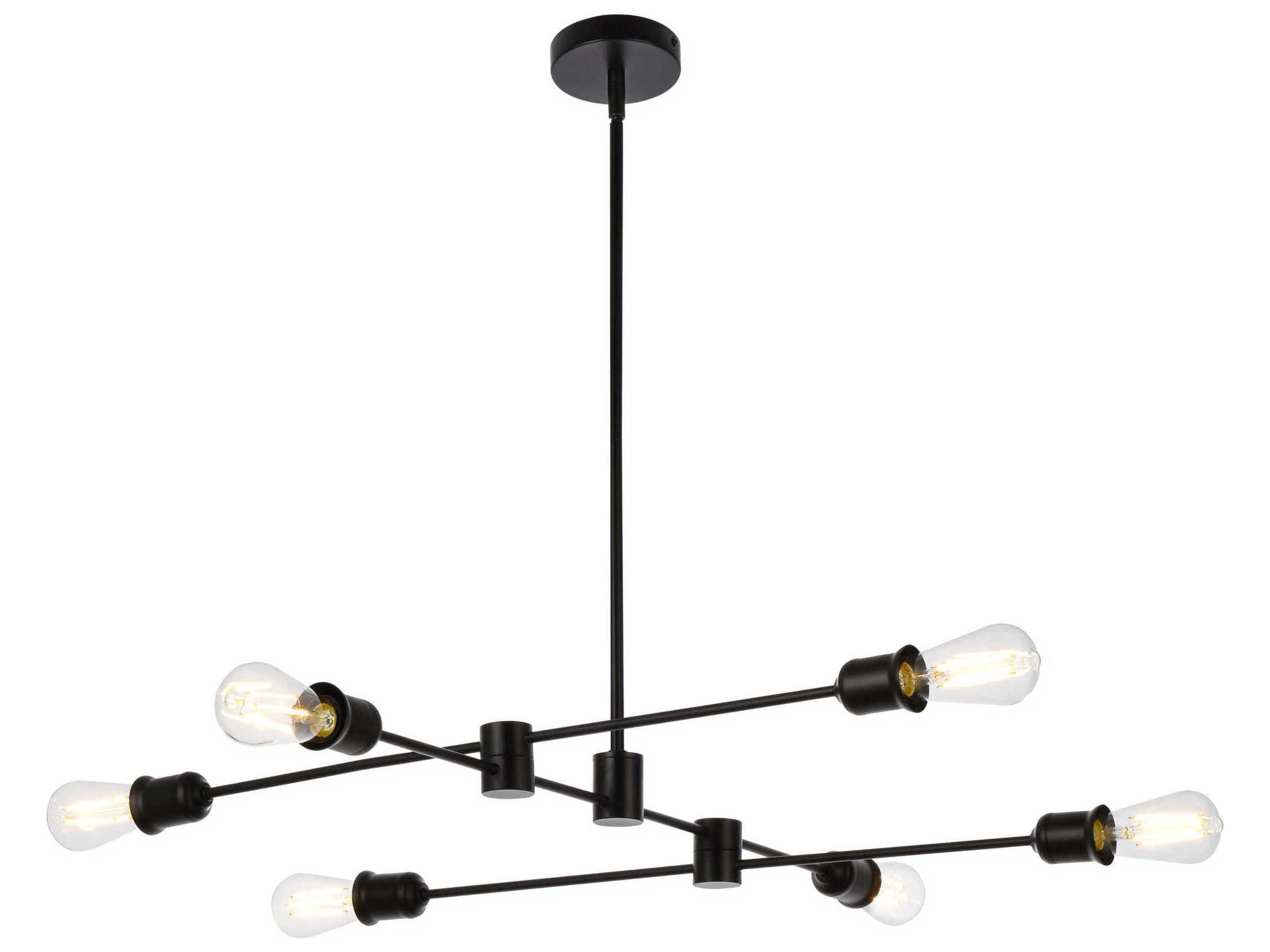 Xavier 6-Light Black Island Pendant