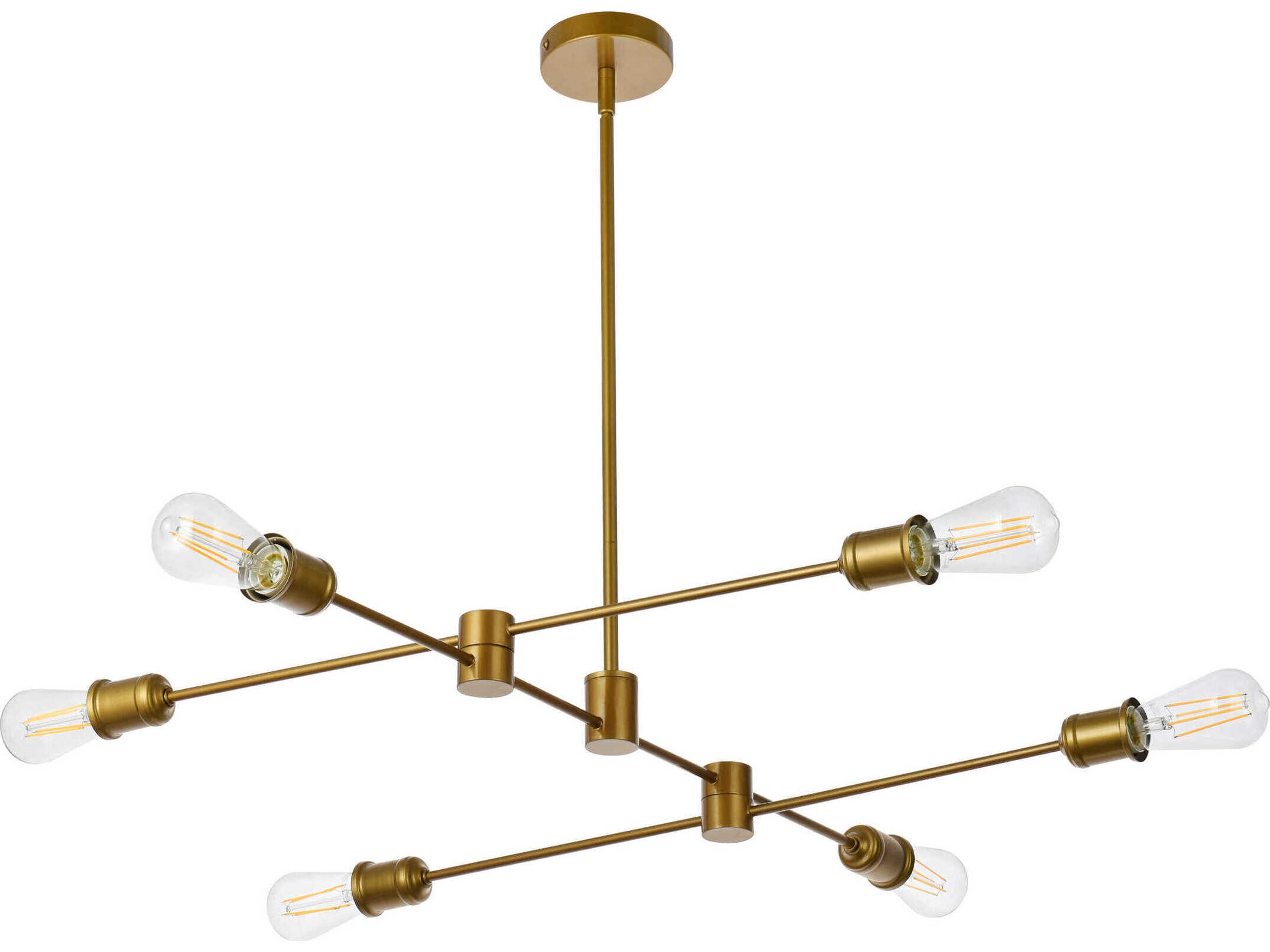 Elegant Lighting Xavier 6-Light Brass Island Pendant