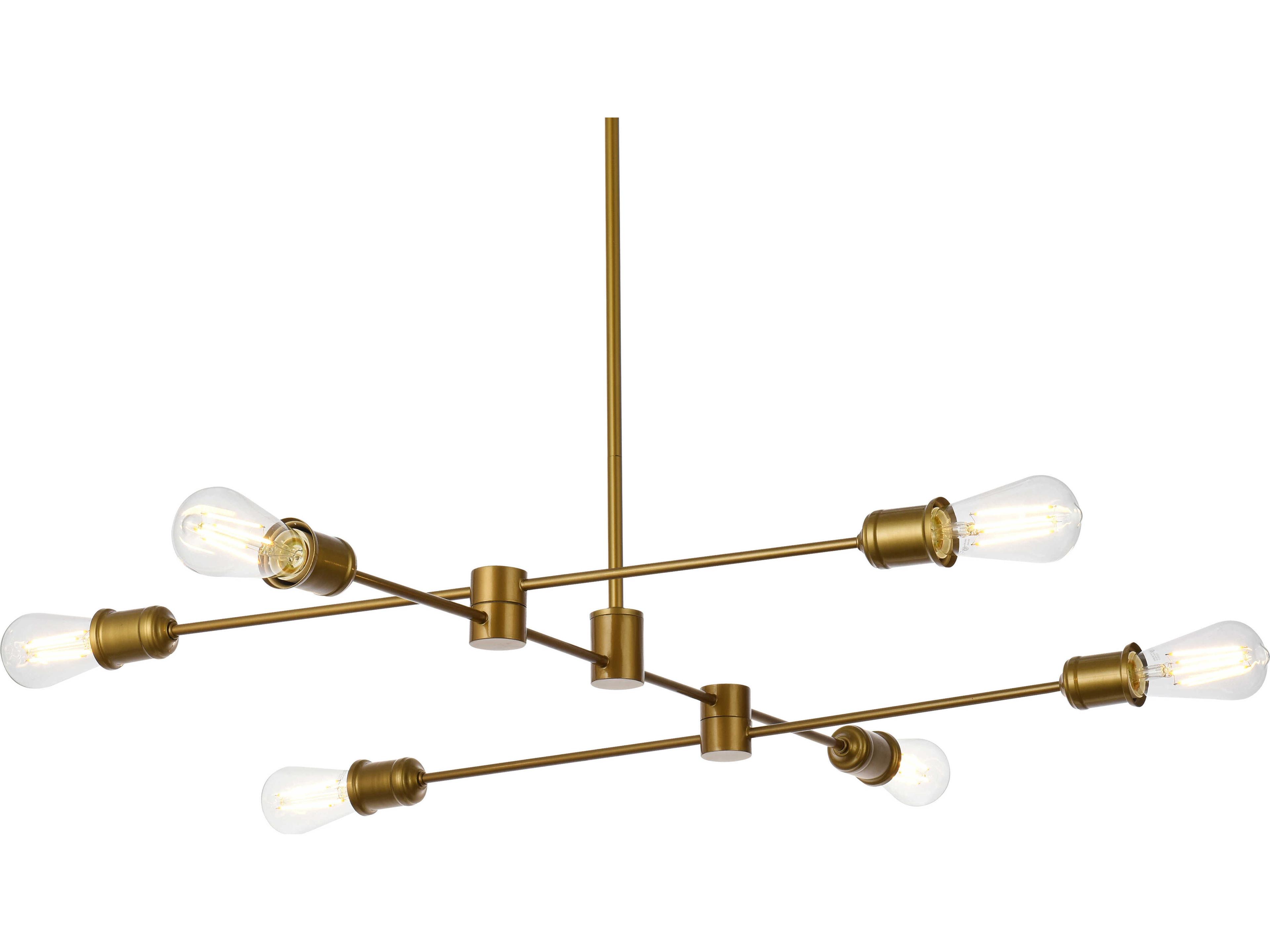 Elegant Lighting Xavier 6-Light Brass Island Pendant