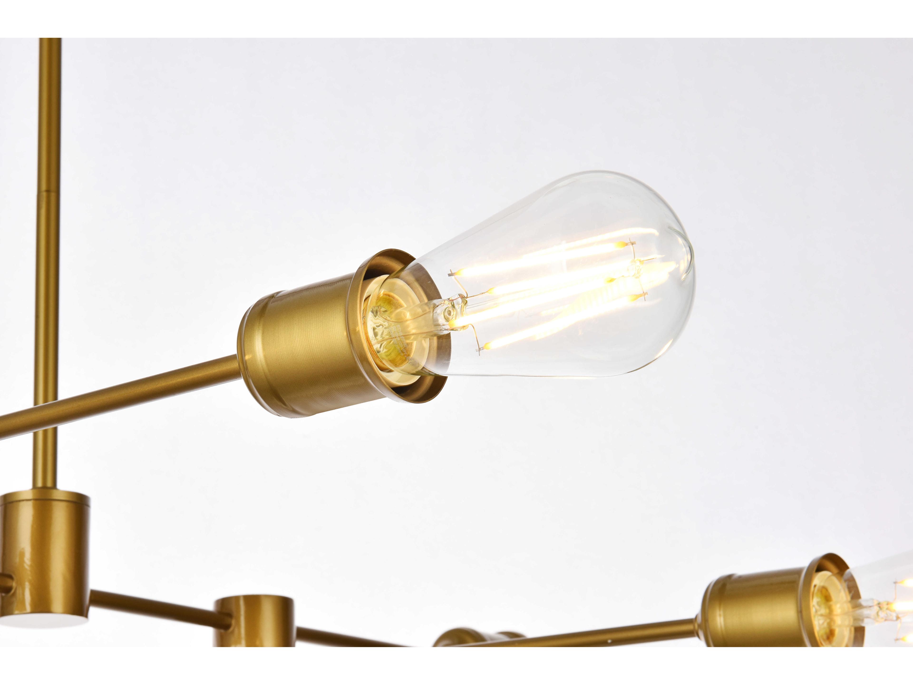 Elegant Lighting Xavier 6-Light Brass Island Pendant