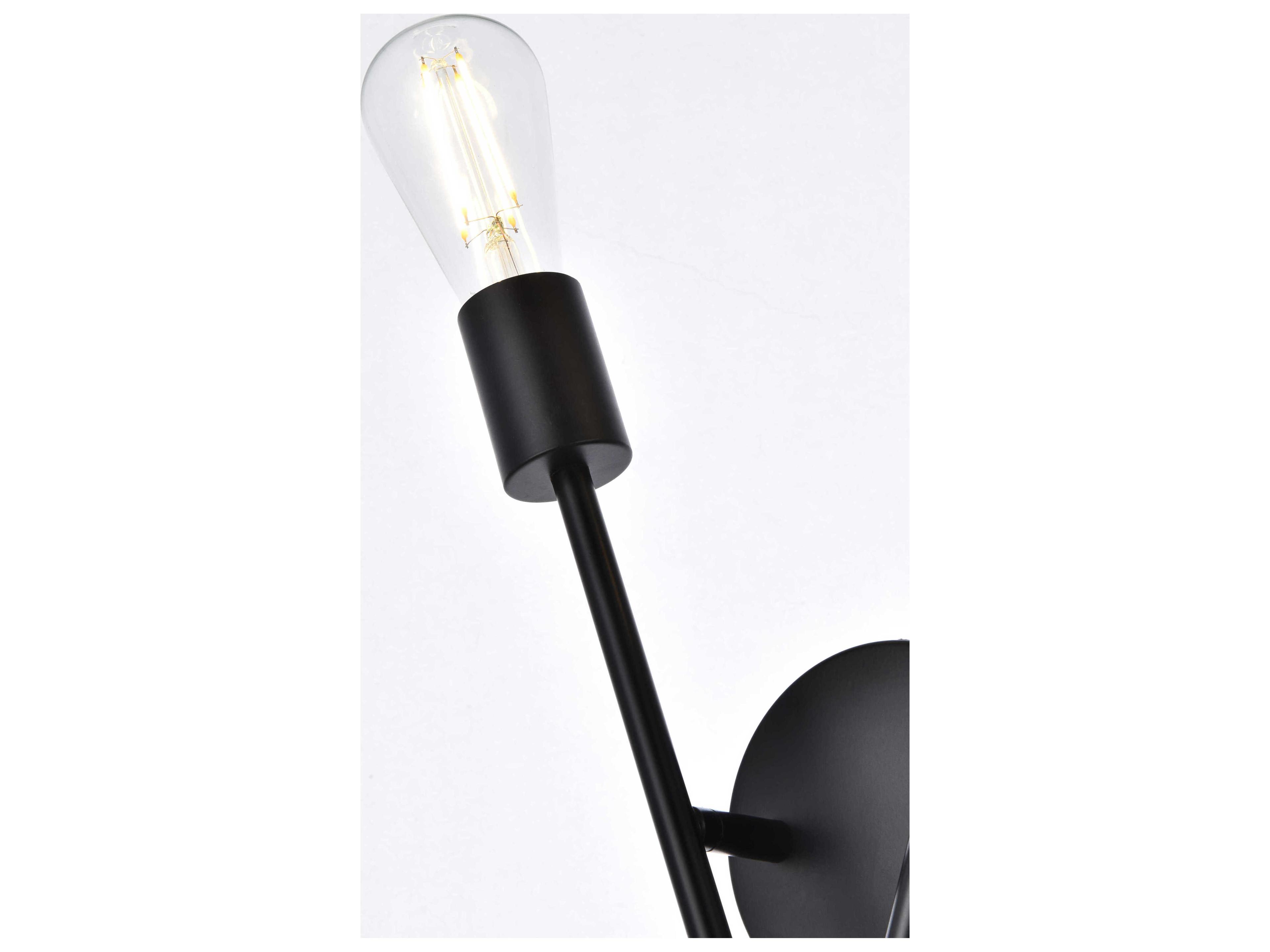 Elegant Lighting Armin 2-Light Black Wall Sconce