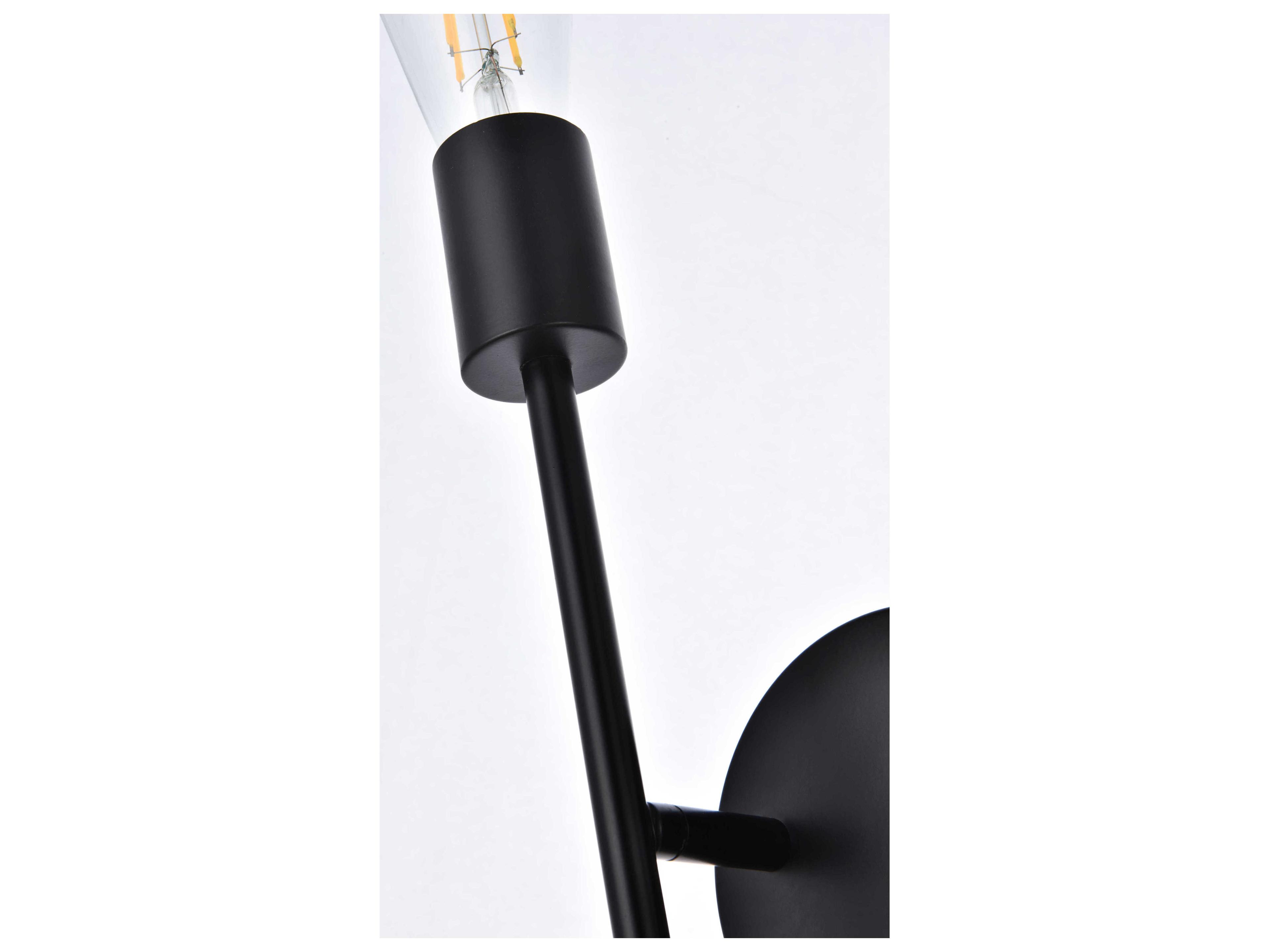 Elegant Lighting Armin 2-Light Black Wall Sconce