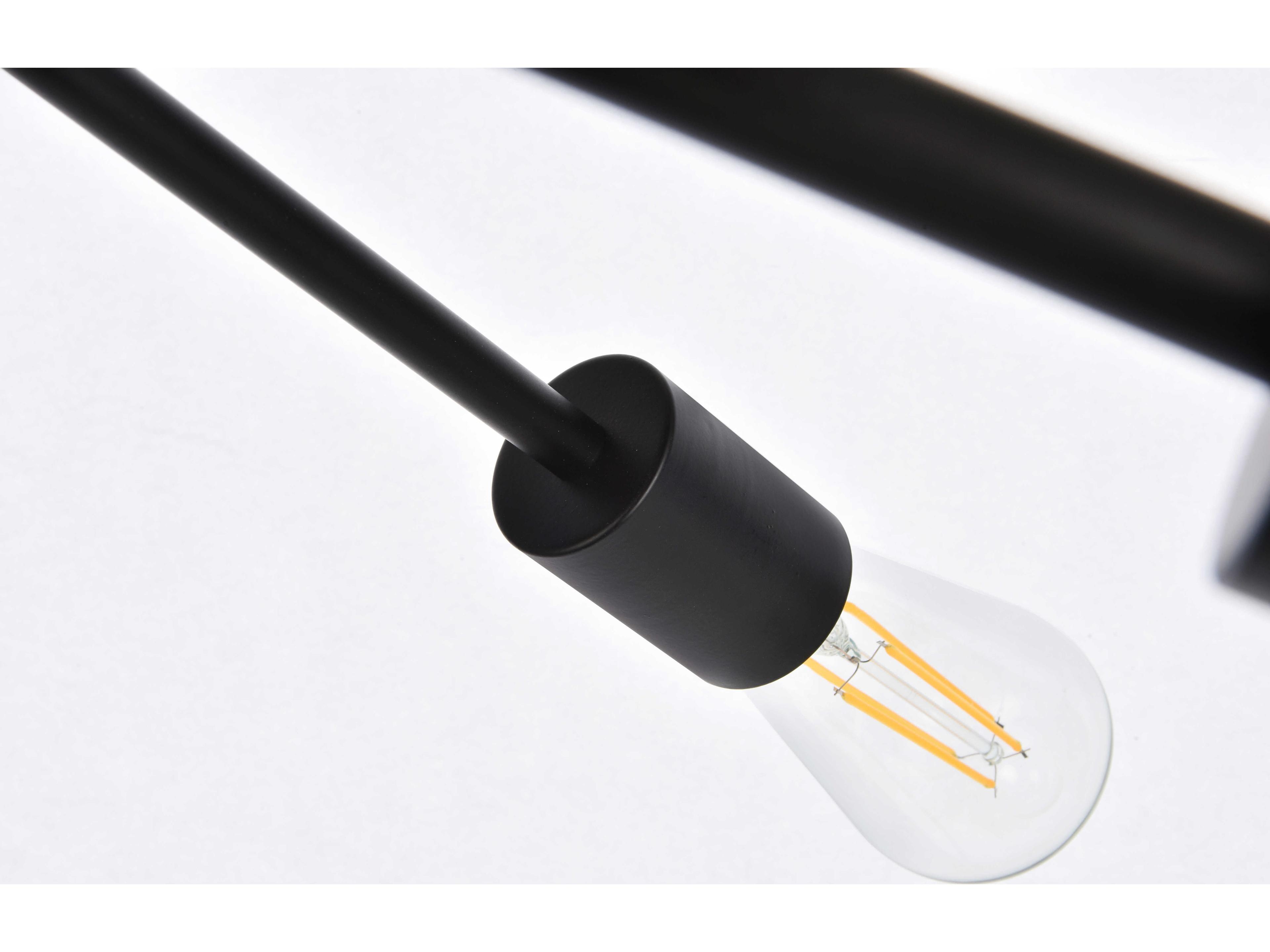 Elegant Lighting Armin 6-Light Black Sputnik Pendant