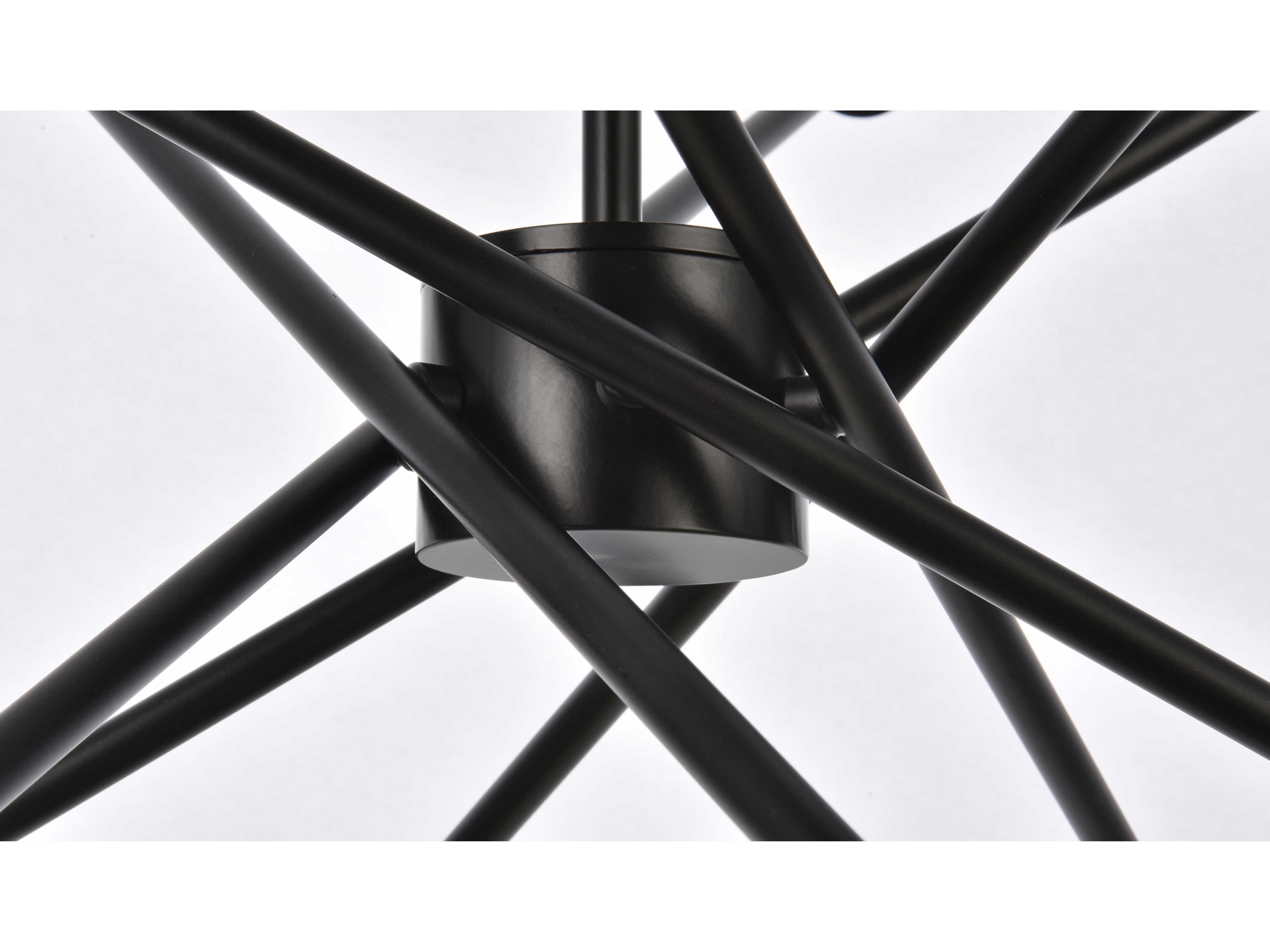 Elegant Lighting Armin 6-Light Black And Brass Sputnik Pendant
