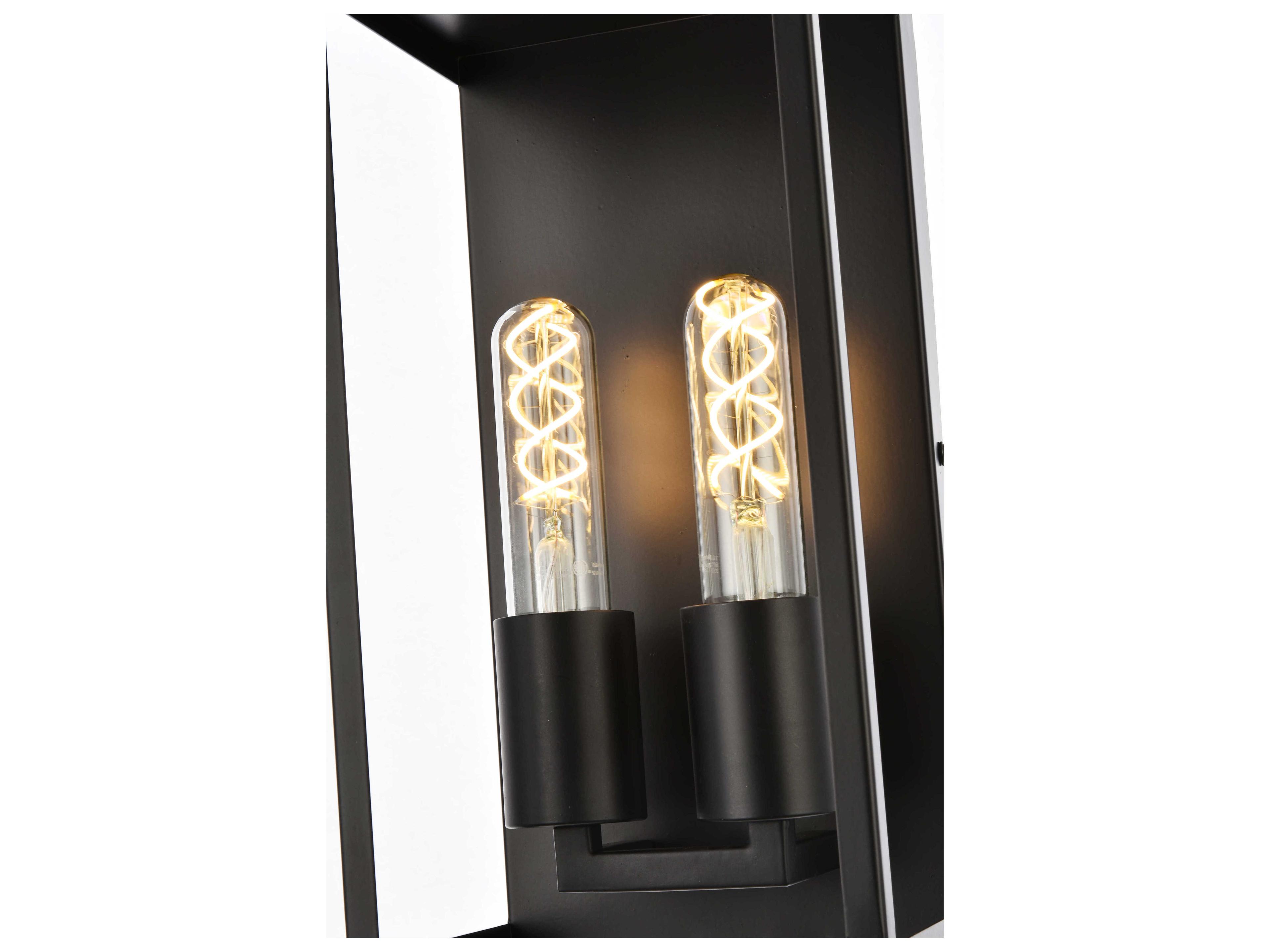 Elegant Lighting Voir 2-Light Black Wall Sconce