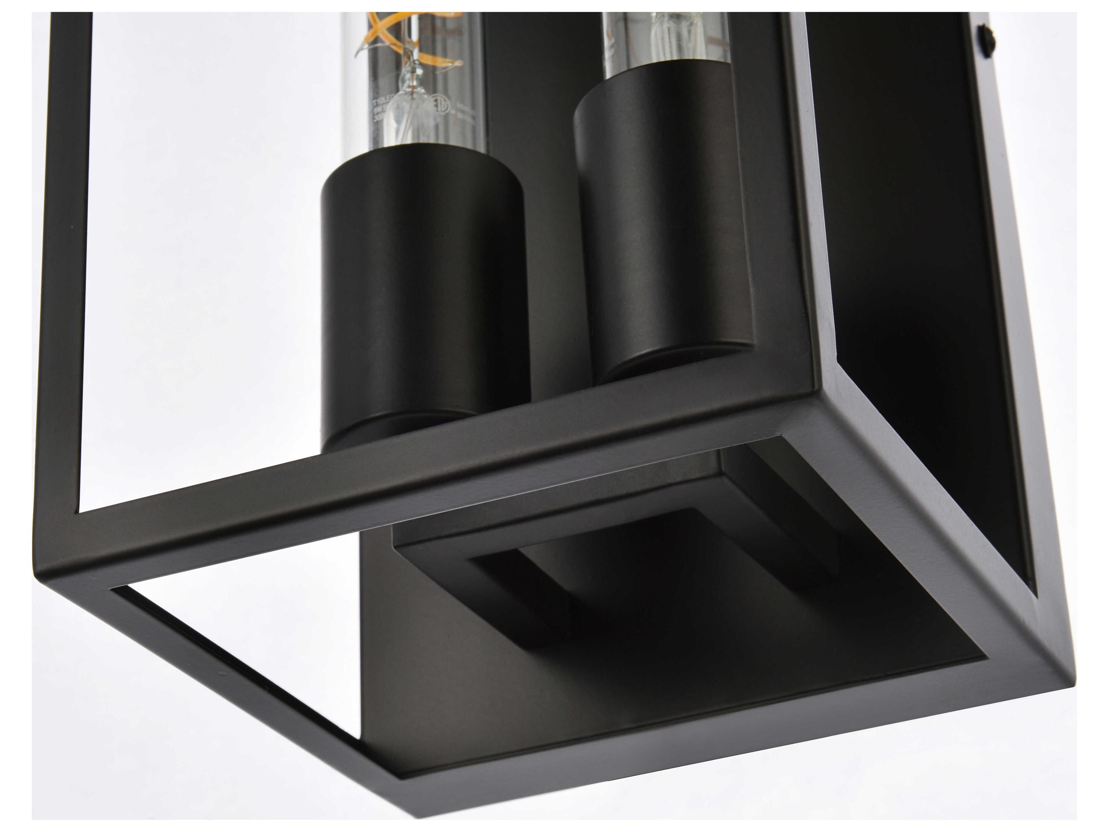Elegant Lighting Voir 2-Light Black Wall Sconce