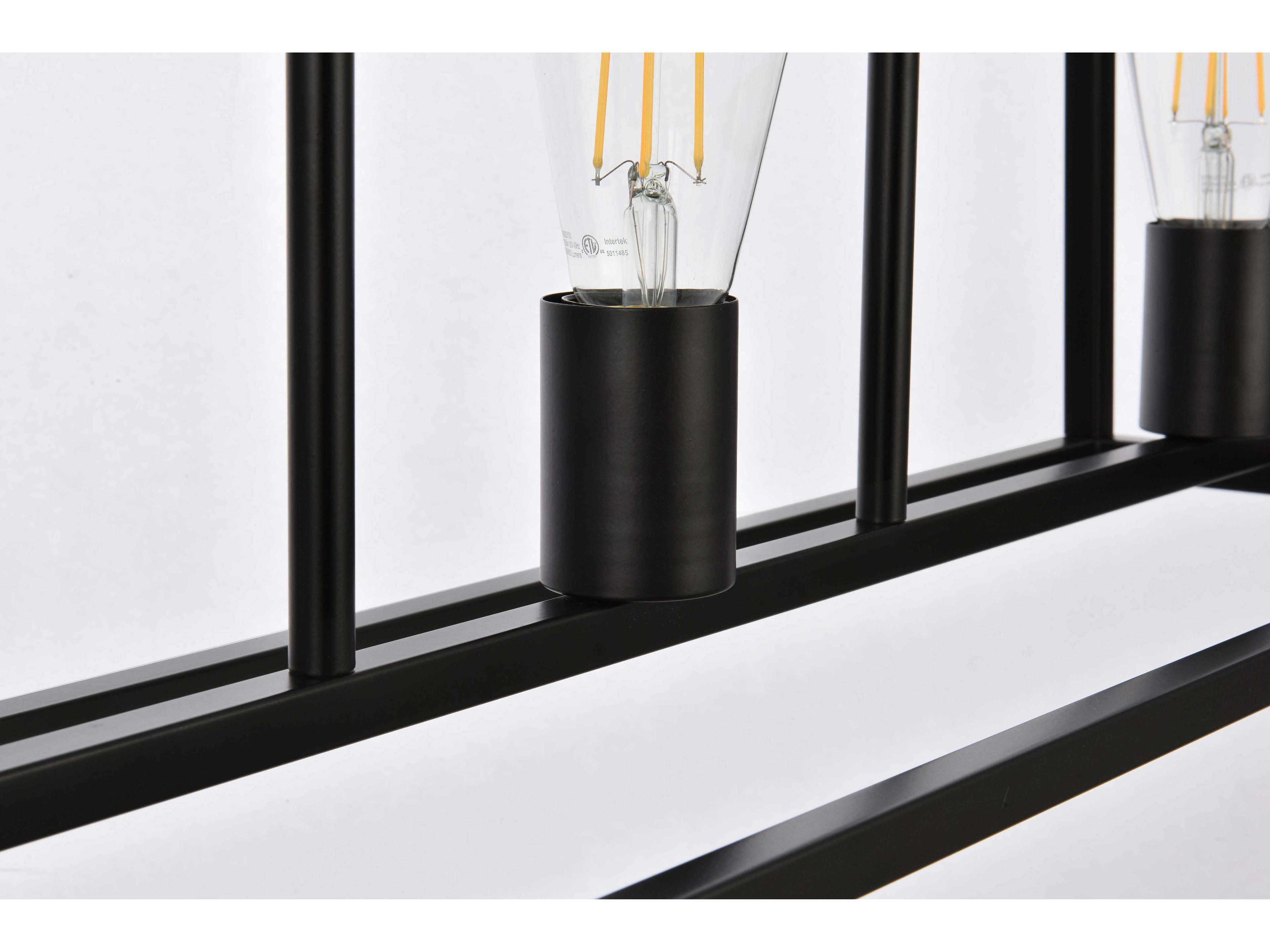 Elegant Lighting Voir 3-Light Black Geometric Island Pendant