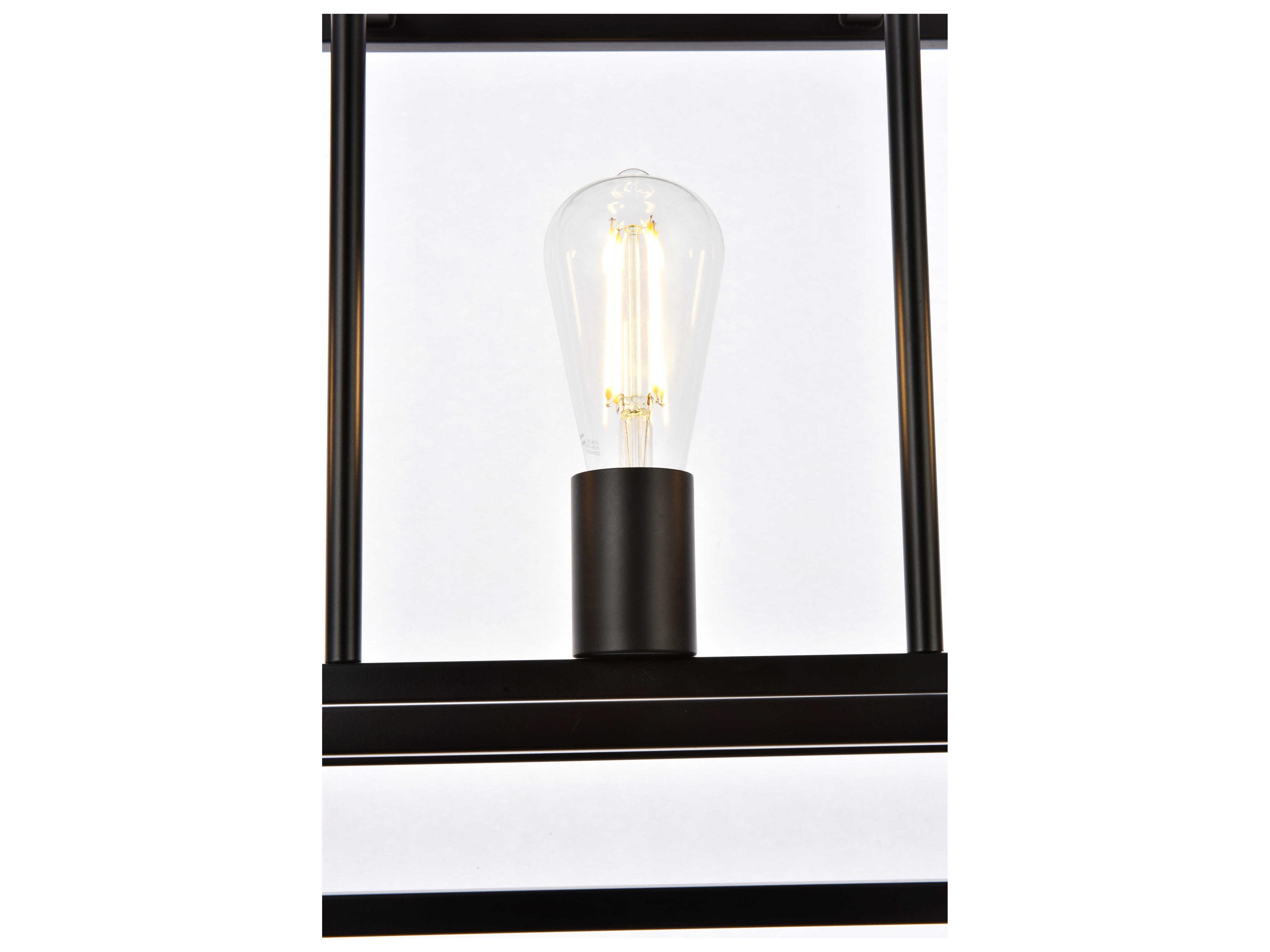 Elegant Lighting Voir 3-Light Black Geometric Island Pendant