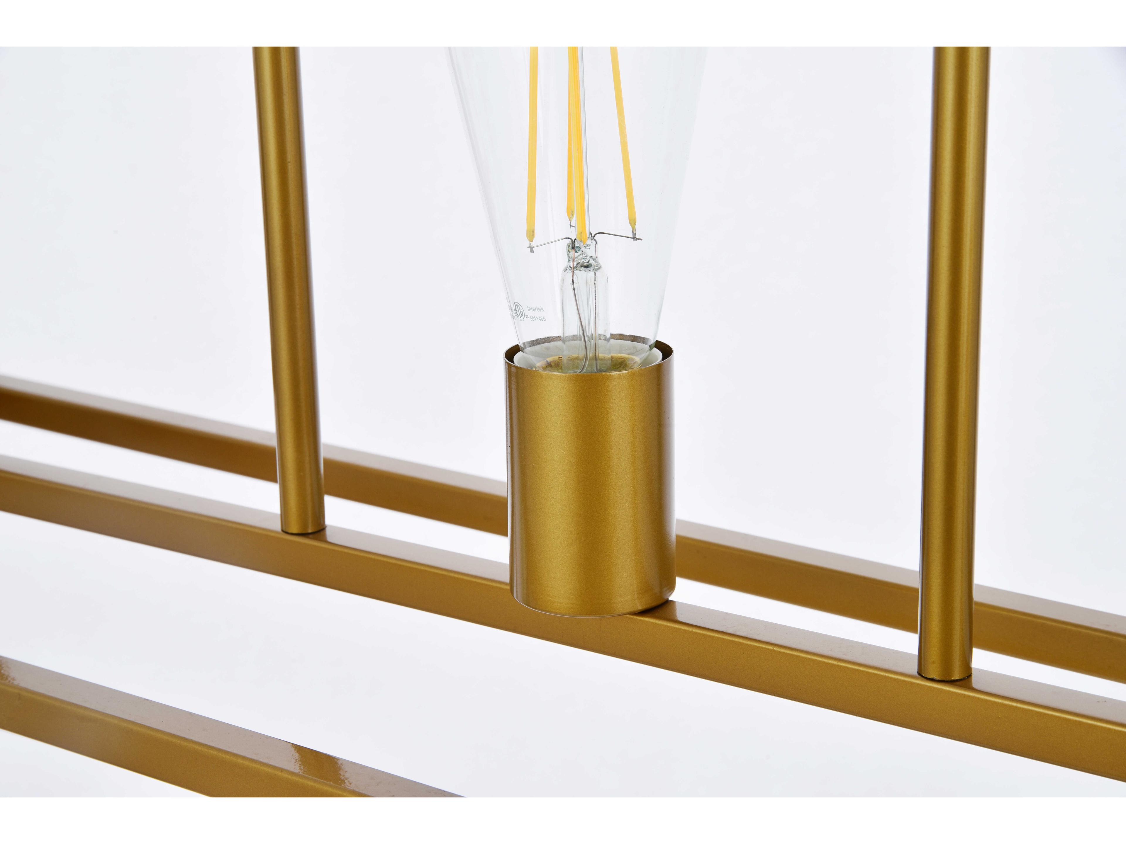 Elegant Lighting Voir 3-Light Brass Geometric Island Pendant