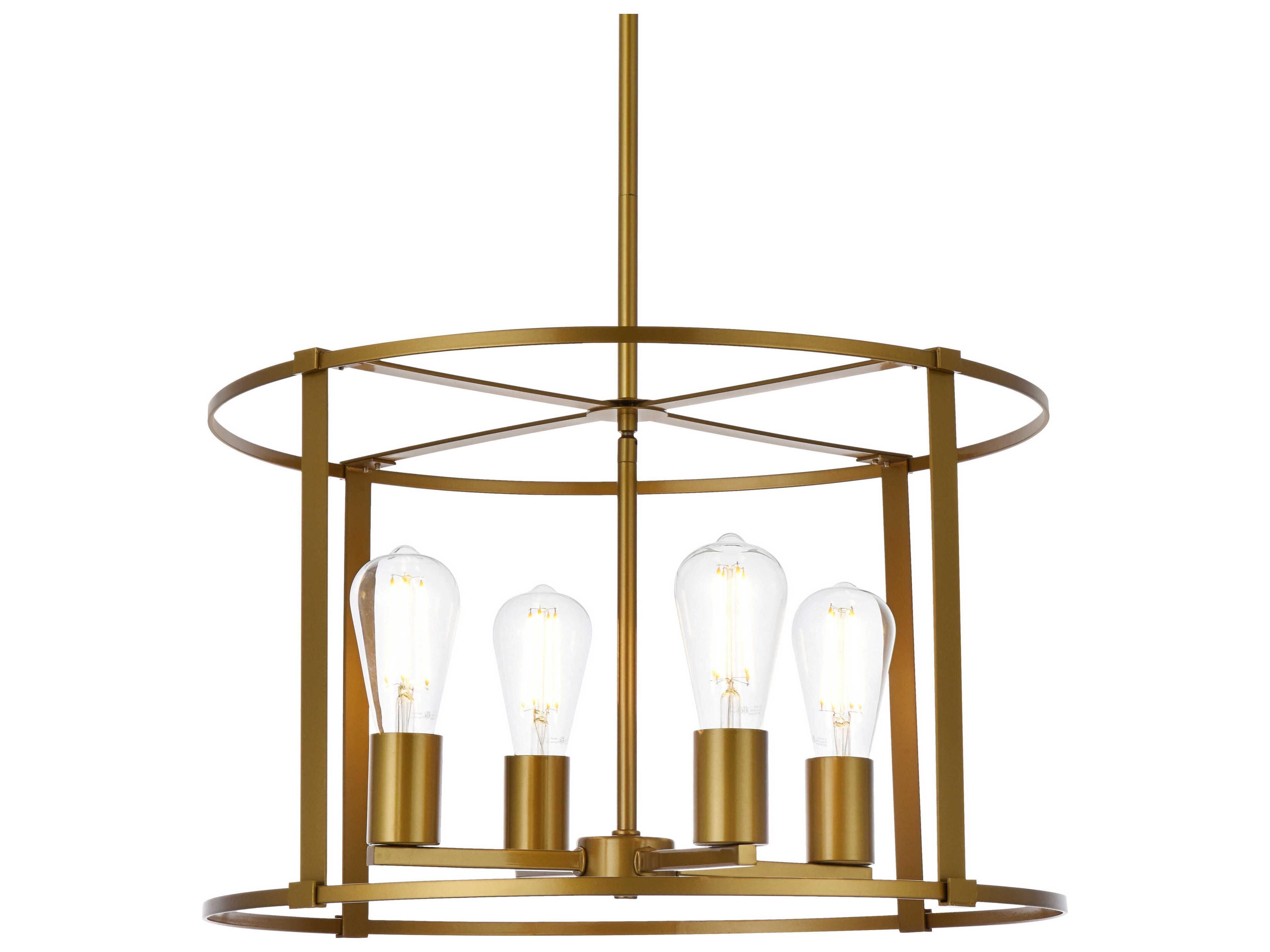 Elegant Lighting Agnys 4-Light Brass Chandelier