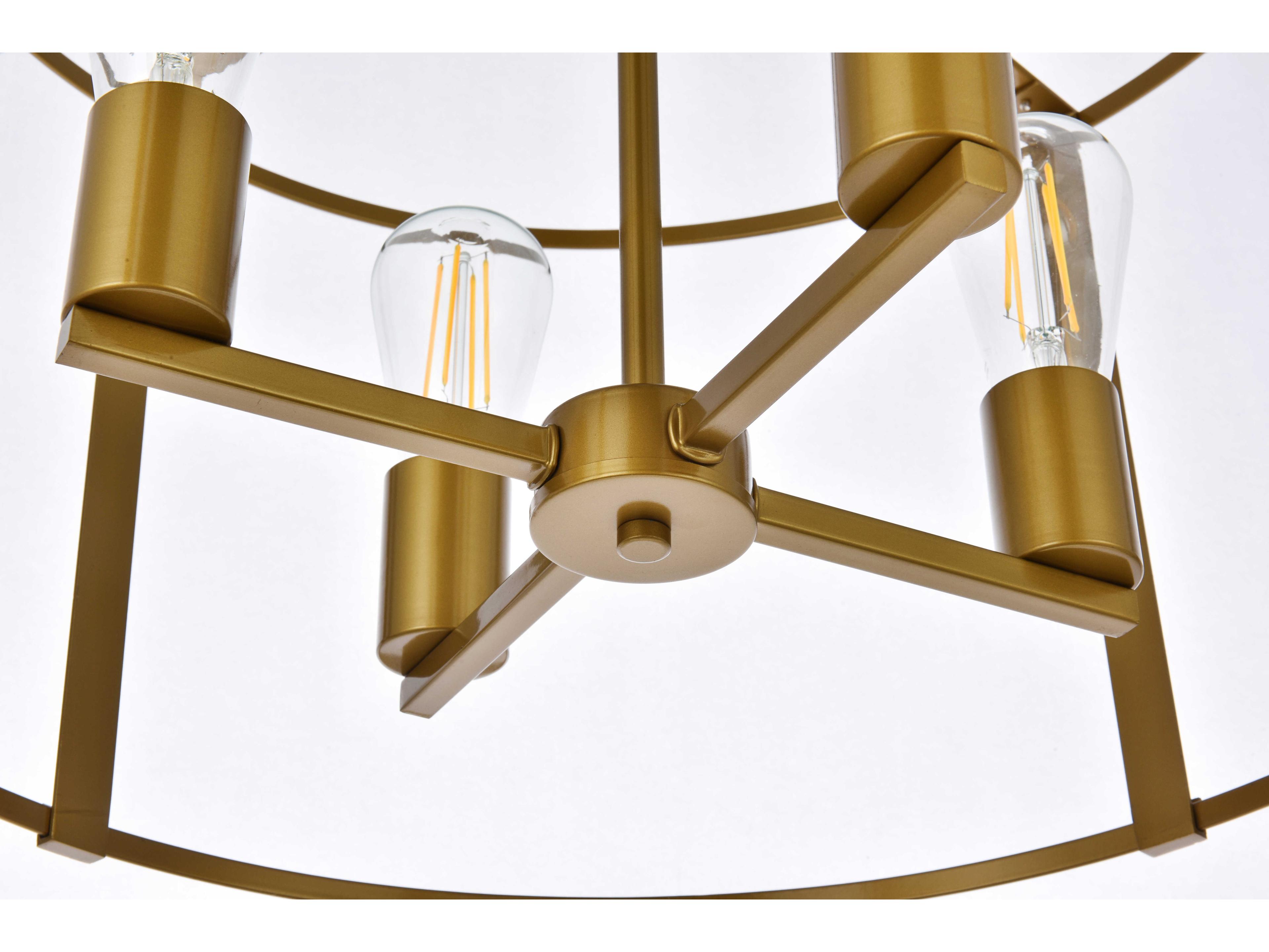 Elegant Lighting Agnys 4-Light Brass Chandelier