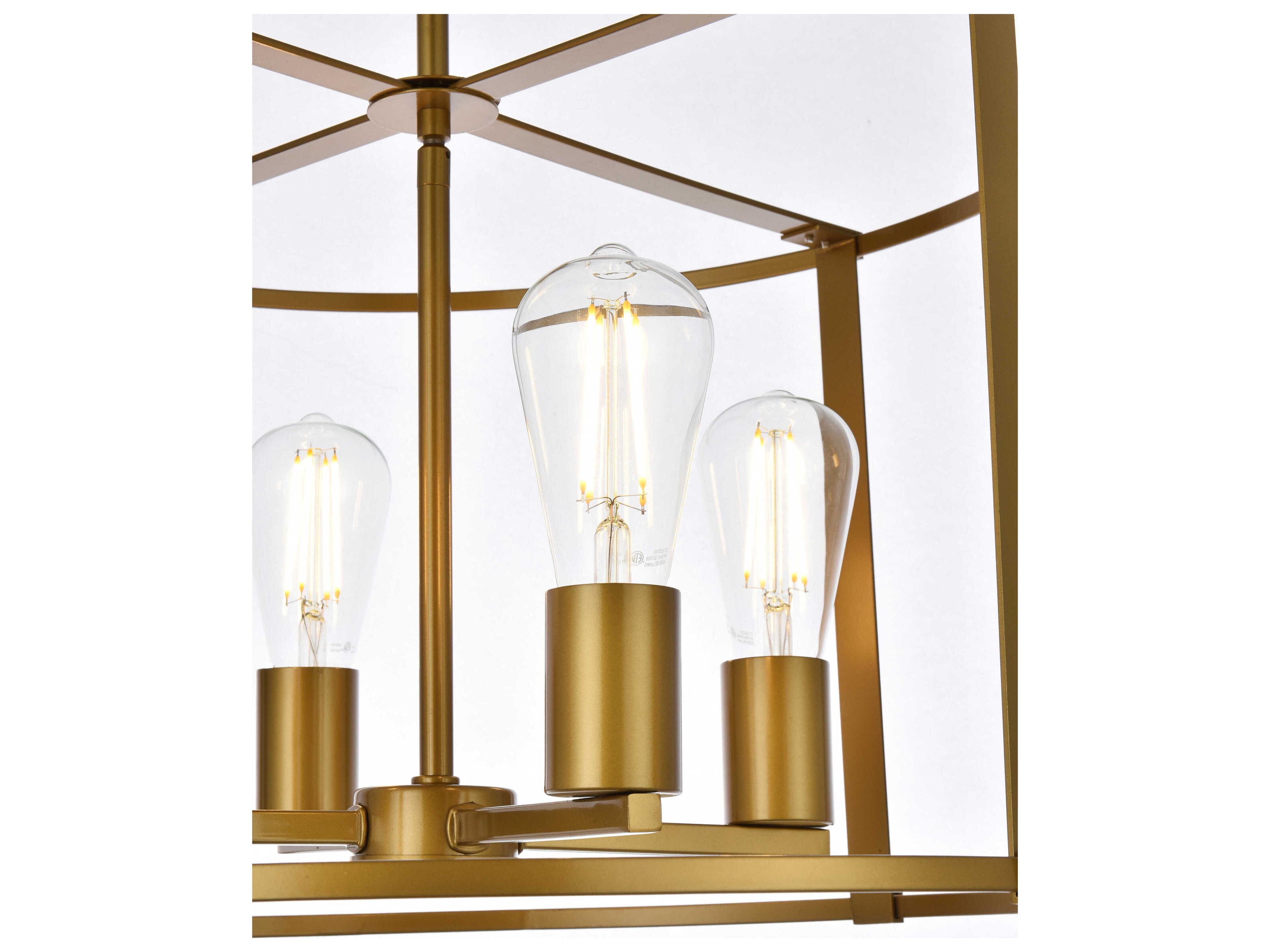 Elegant Lighting Agnys 4-Light Brass Chandelier