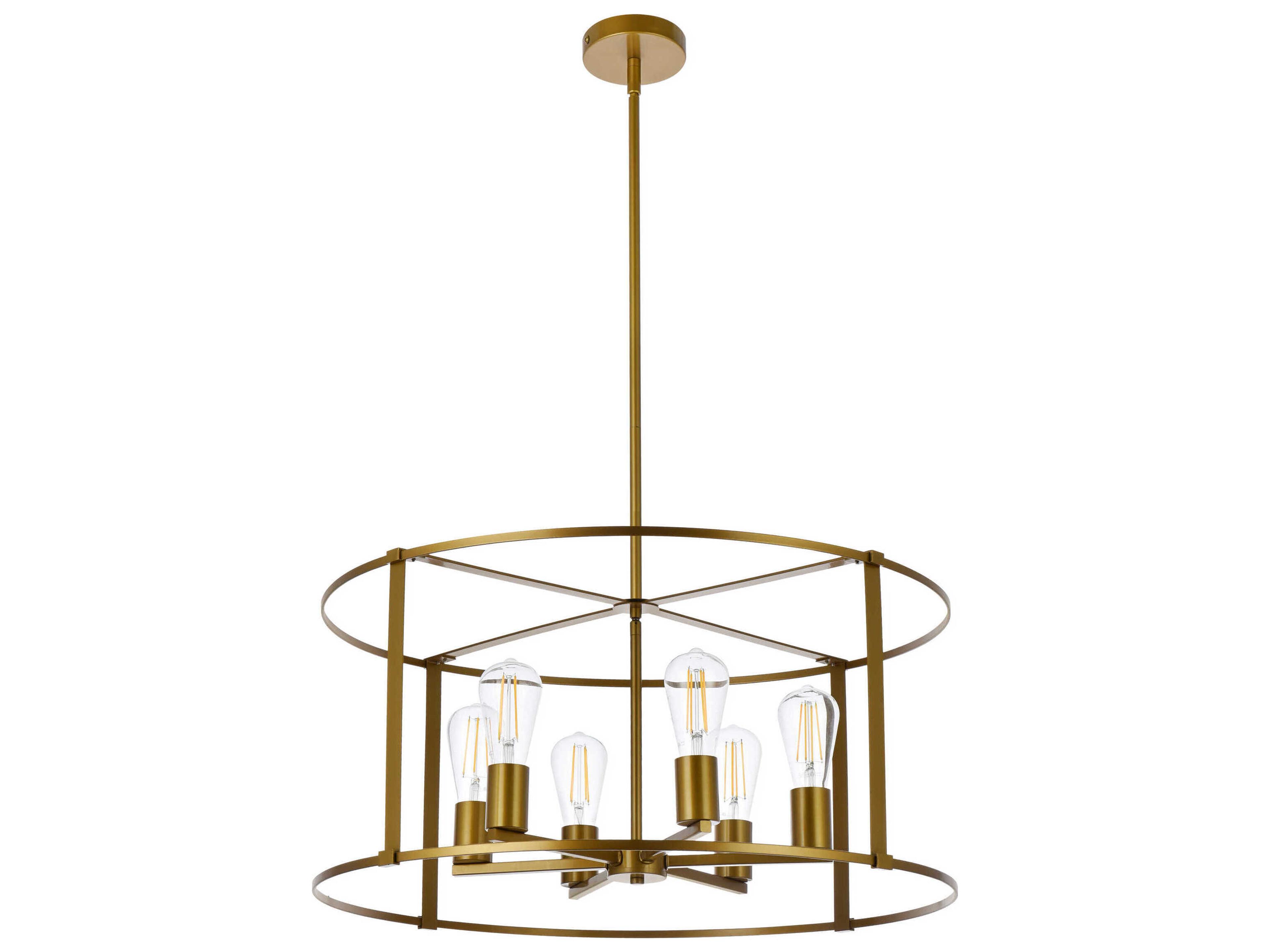 Elegant Lighting Agnys 6-Light Brass Chandelier