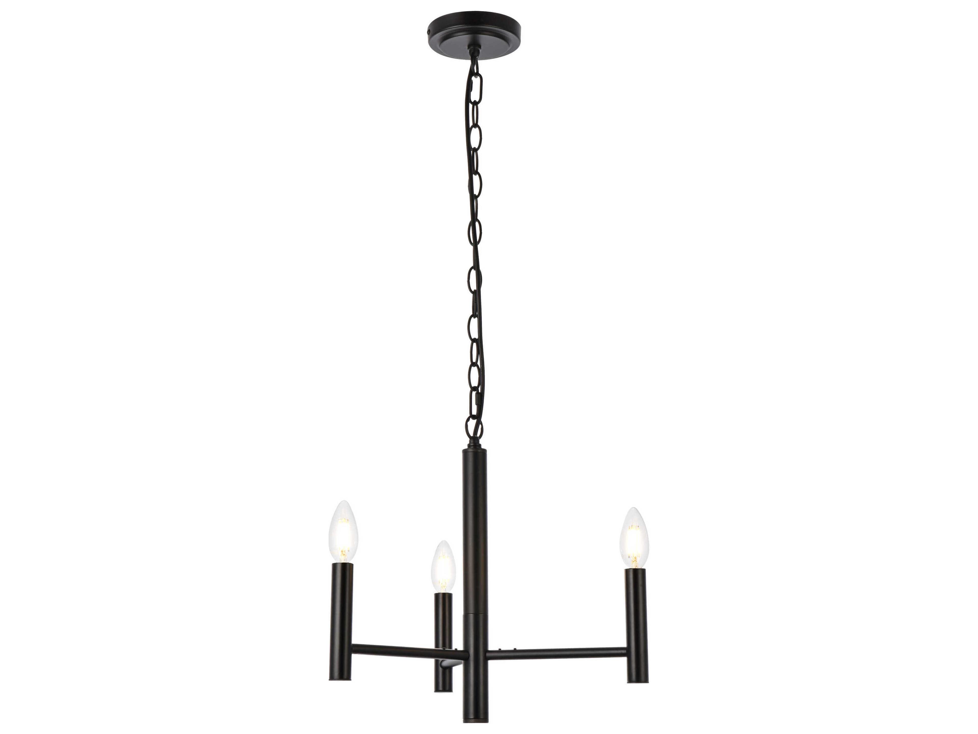Carmella 3-Light Black Chandelier