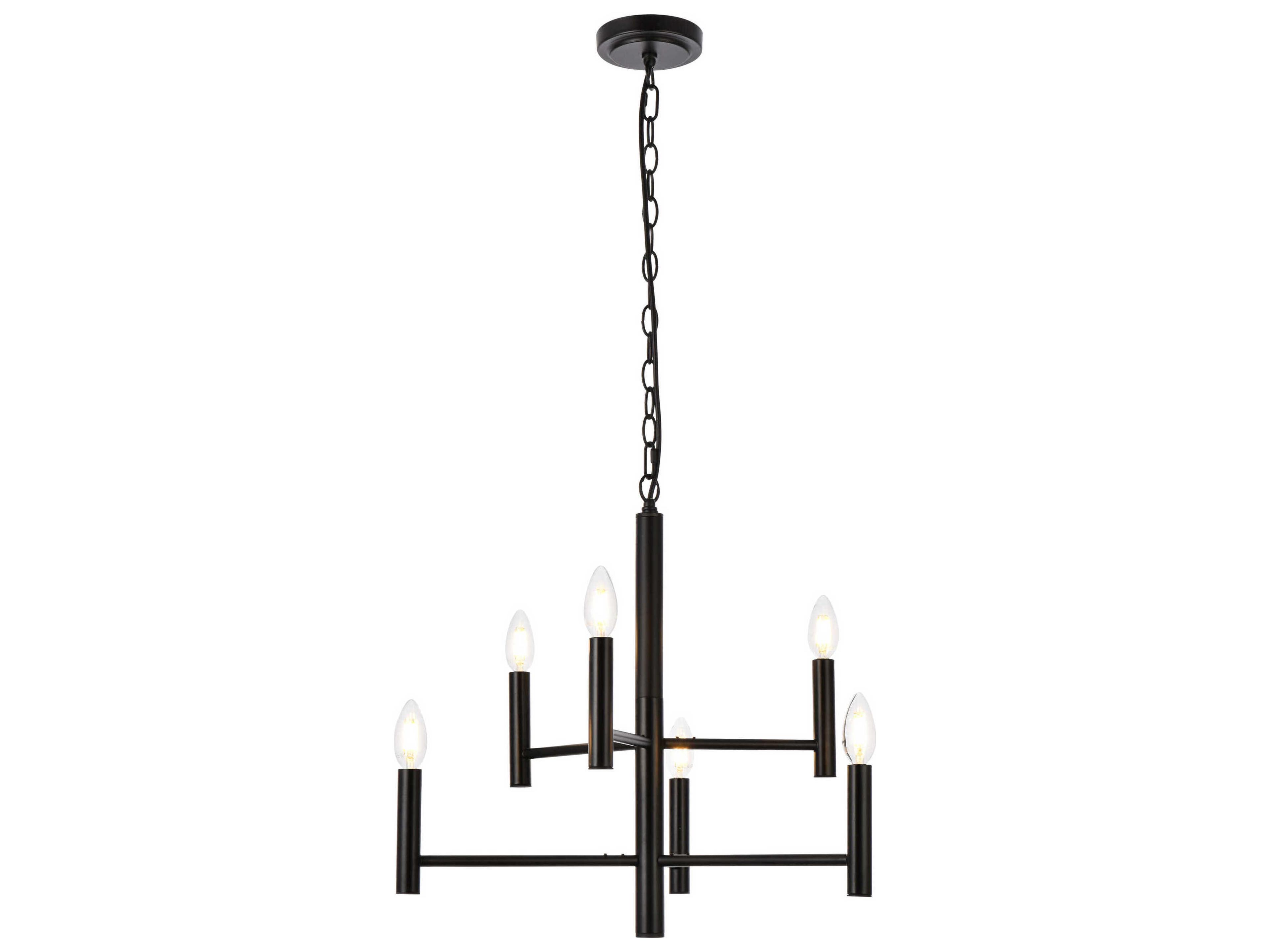 Carmella 6-Light Black Tiered Chandelier
