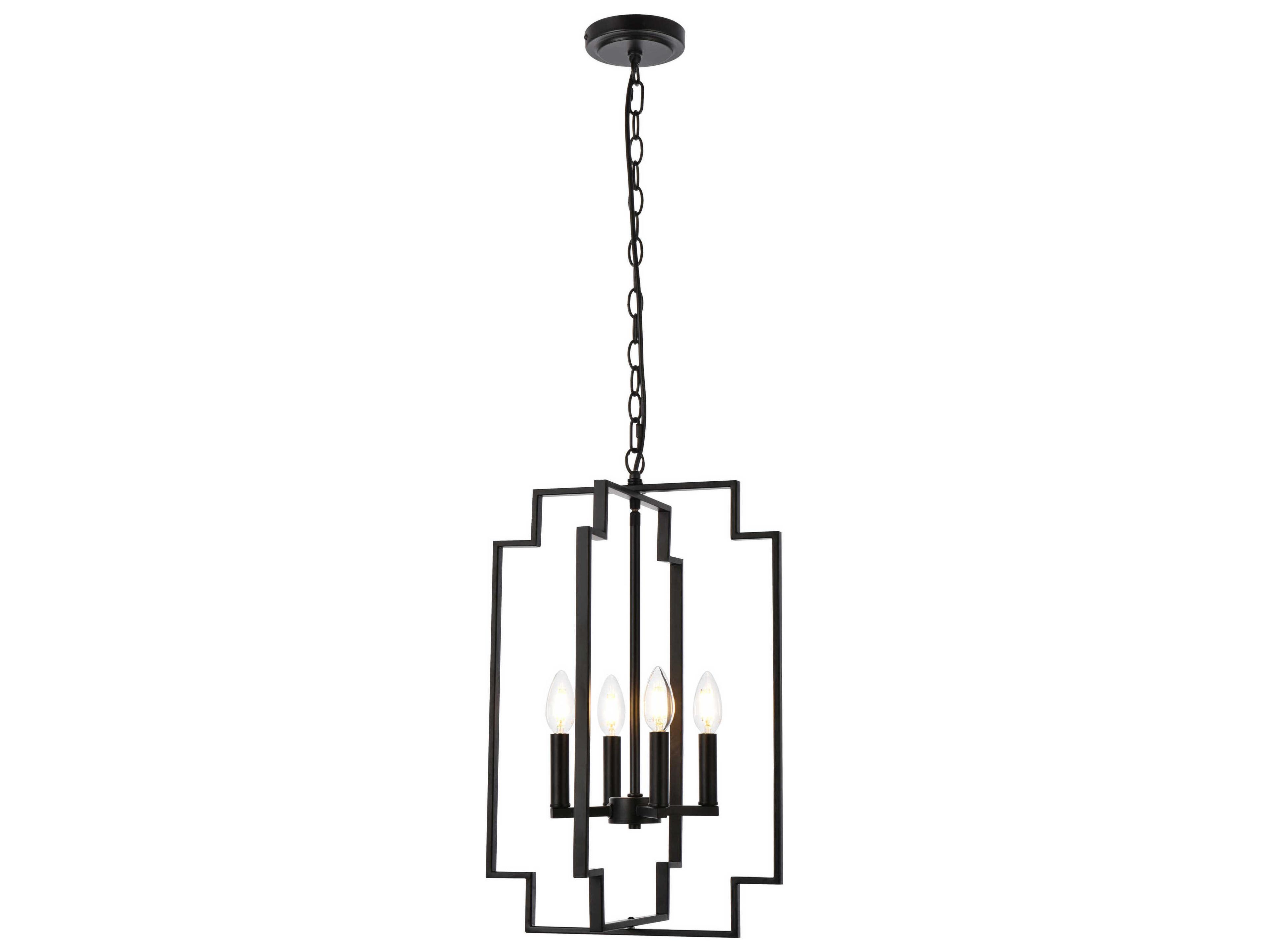 Elegant Lighting Rosenfeld 4-Light Black Chandelier