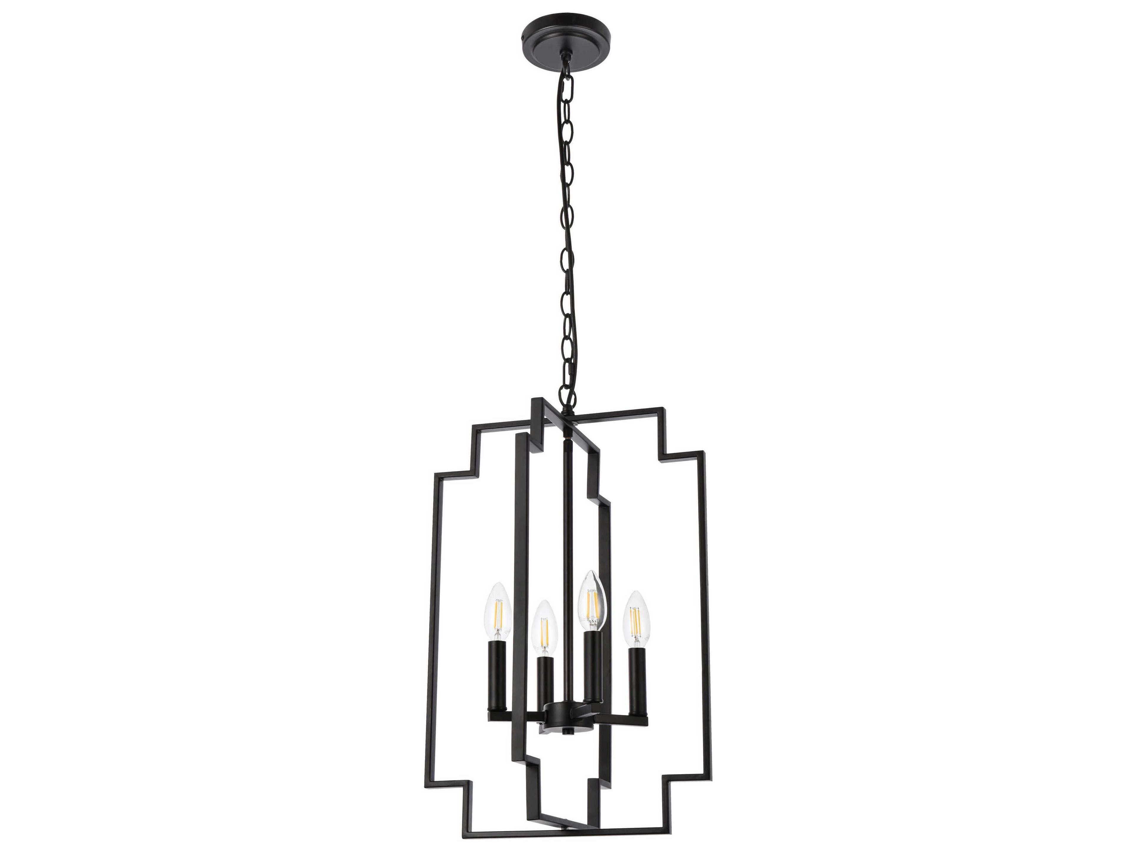 Elegant Lighting Rosenfeld 4-Light Black Chandelier