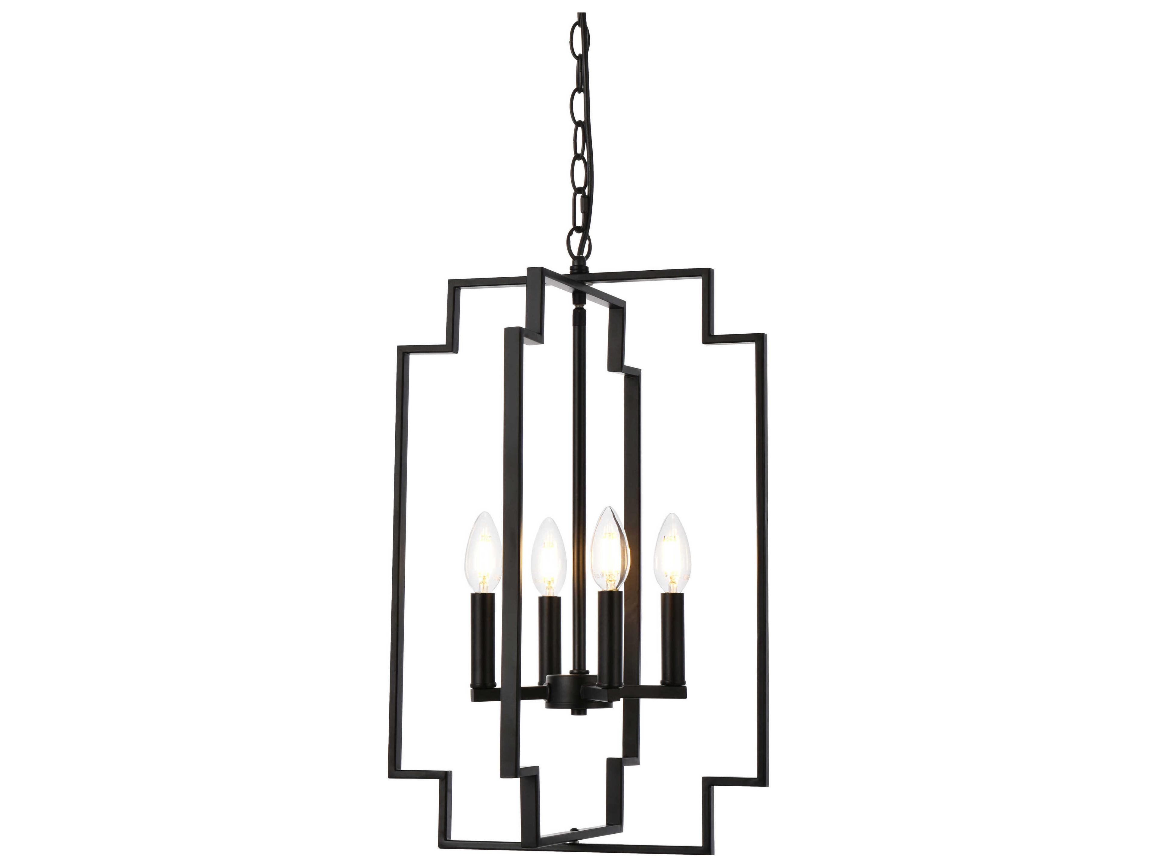 Elegant Lighting Rosenfeld 4-Light Black Chandelier