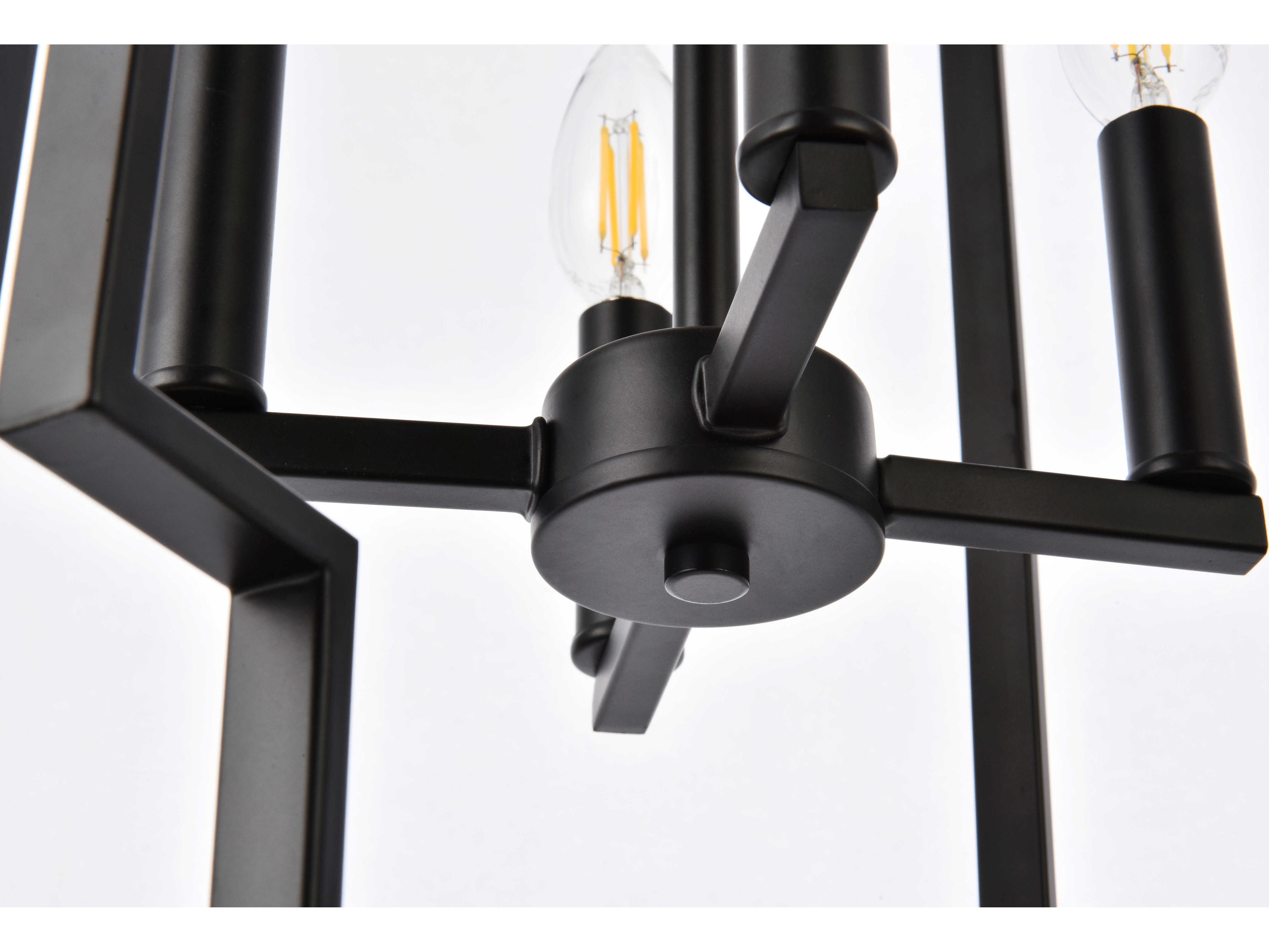 Elegant Lighting Rosenfeld 4-Light Black Chandelier