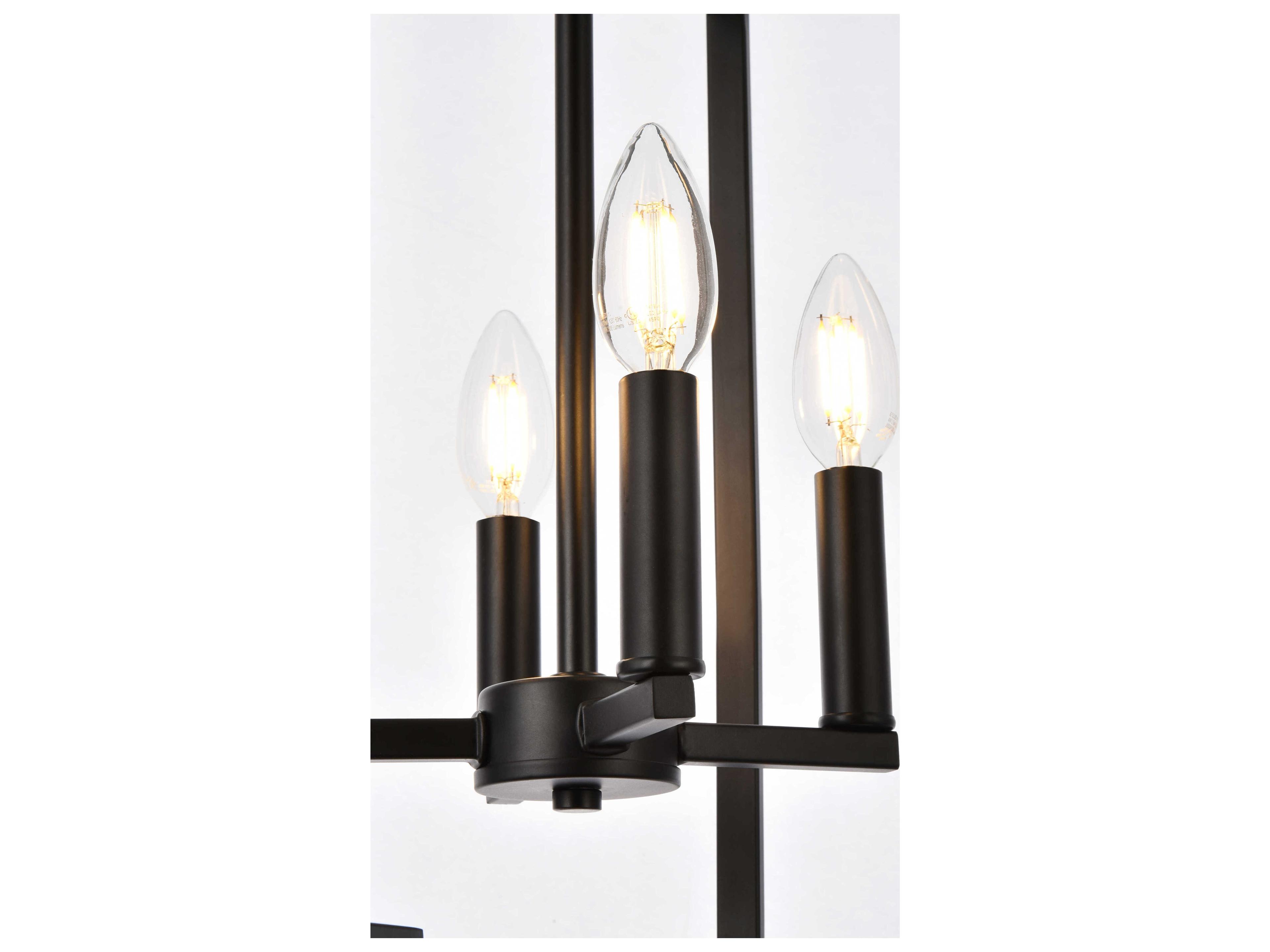 Elegant Lighting Rosenfeld 4-Light Black Chandelier