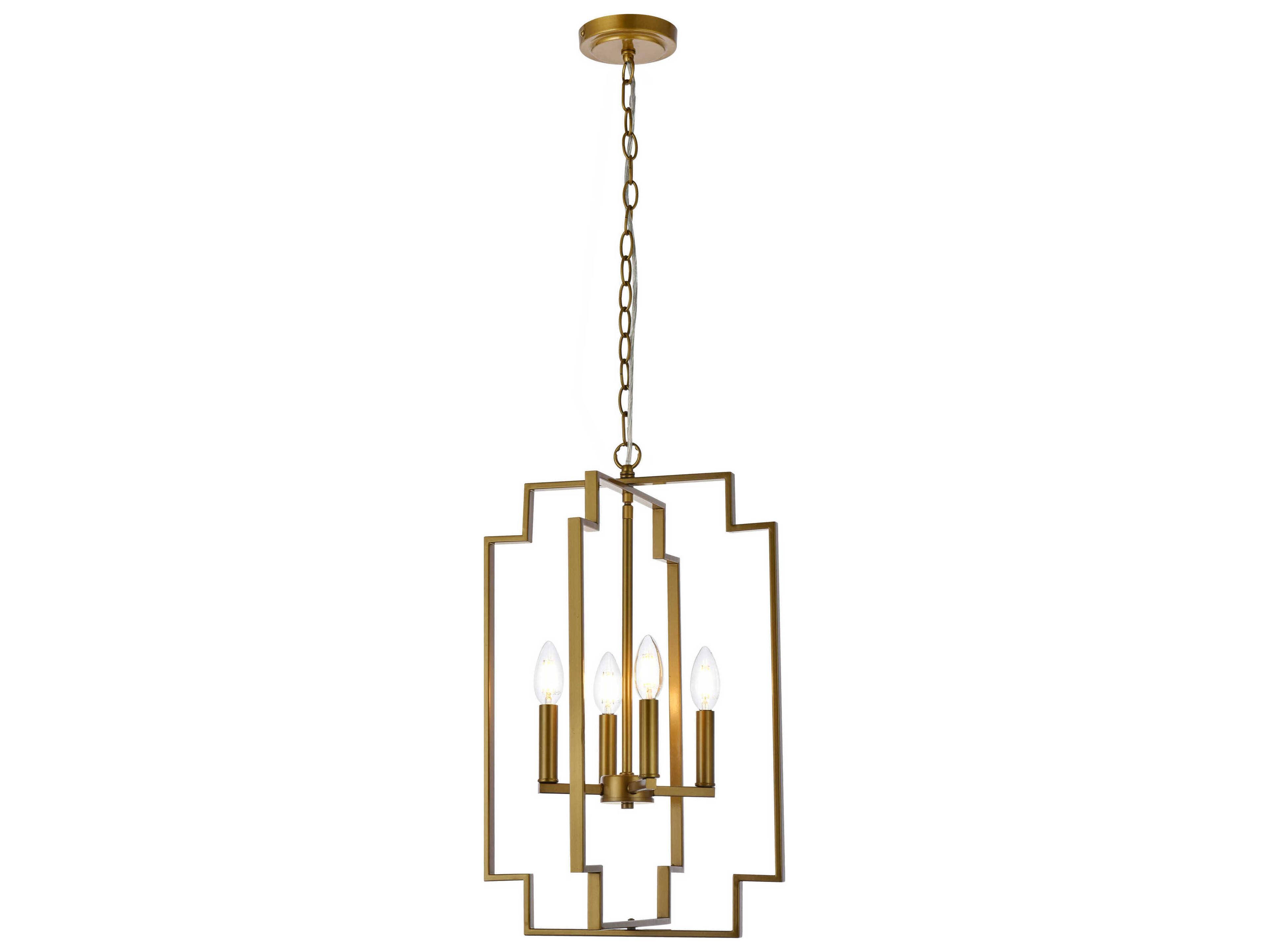 Rosenfeld 4-Light Brass Chandelier