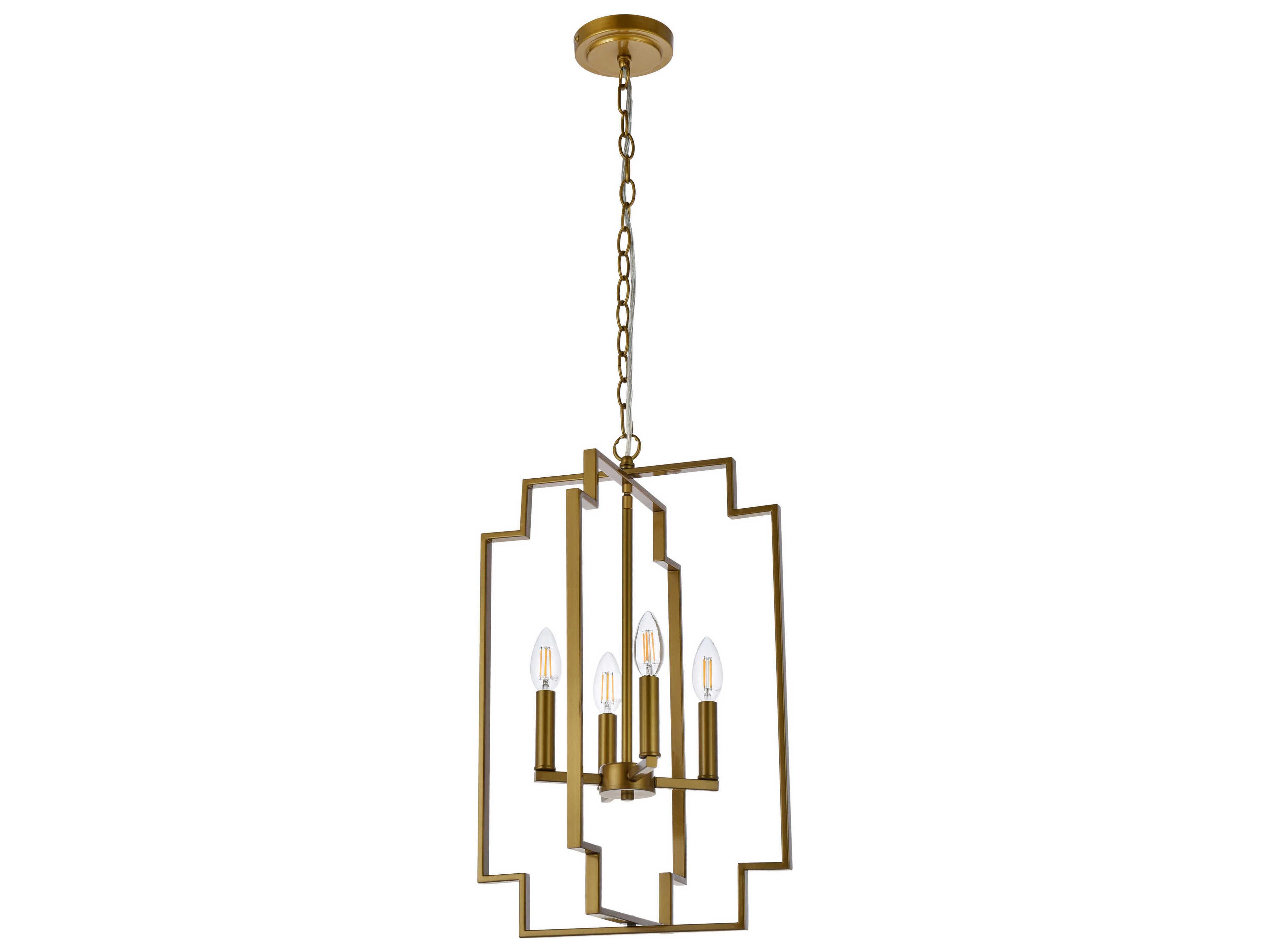 Elegant Lighting Rosenfeld 4-Light Brass Chandelier